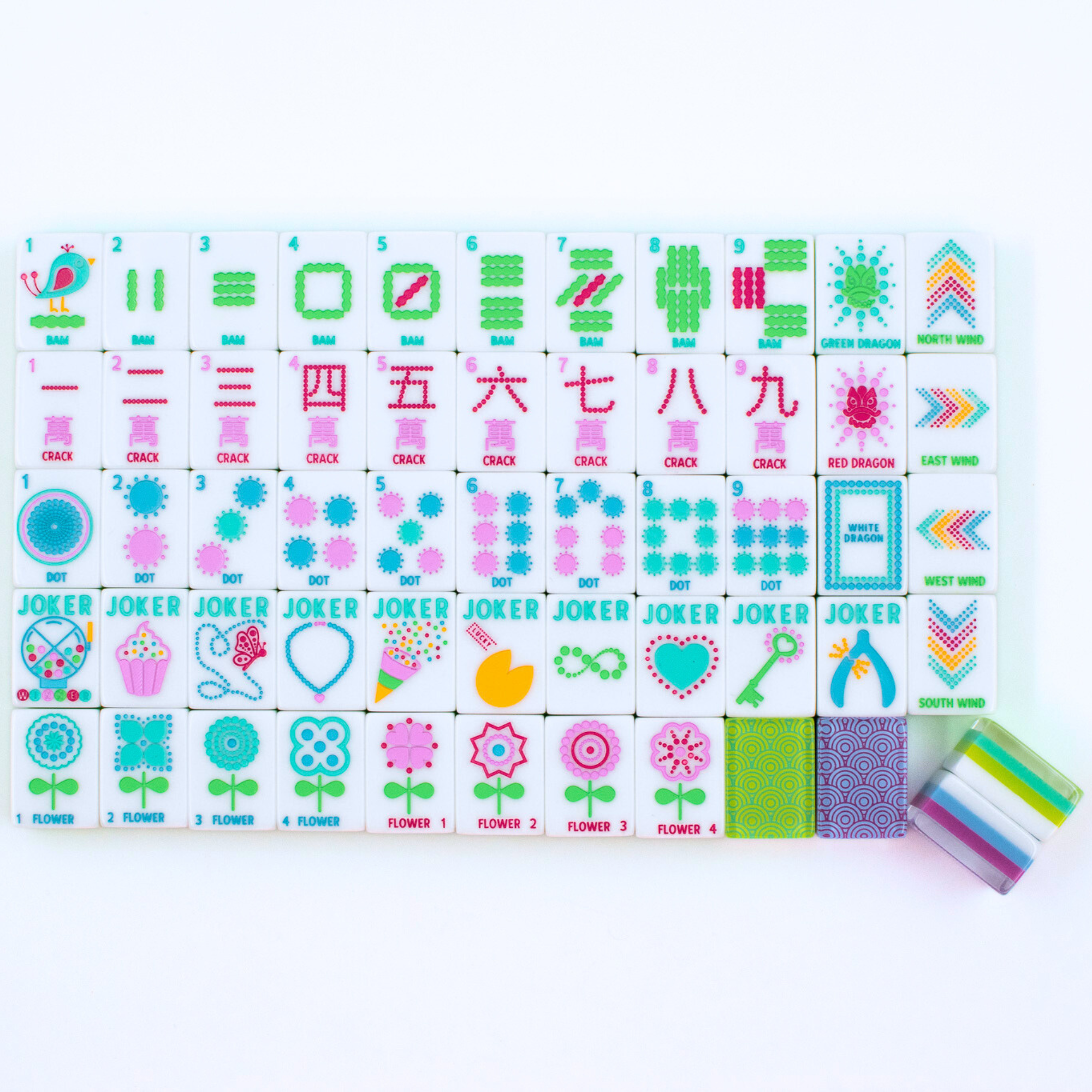 Crystal Confetti Purple | Mahjong Tiles