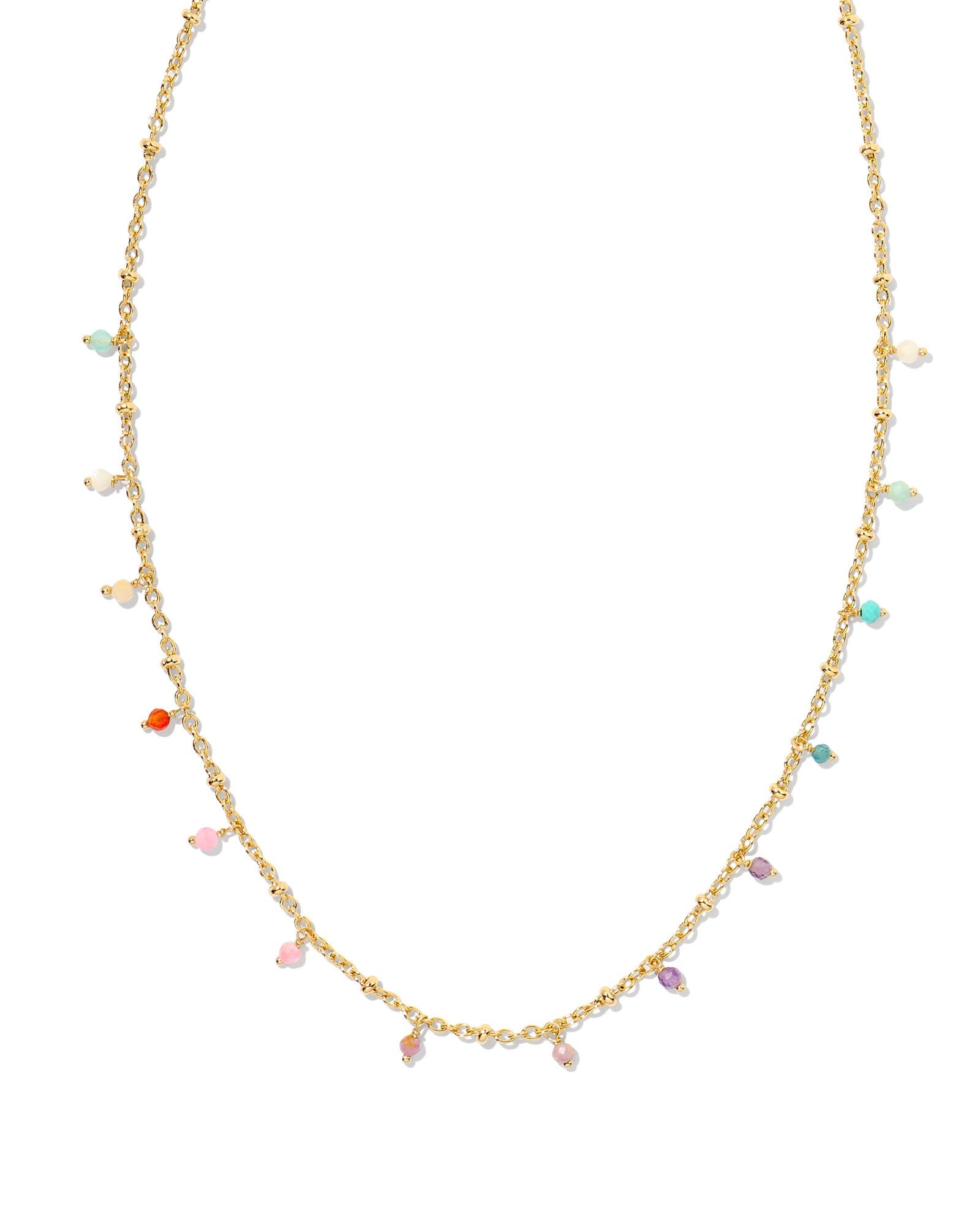 Camry Strand Necklace in Gold Pastel Mix