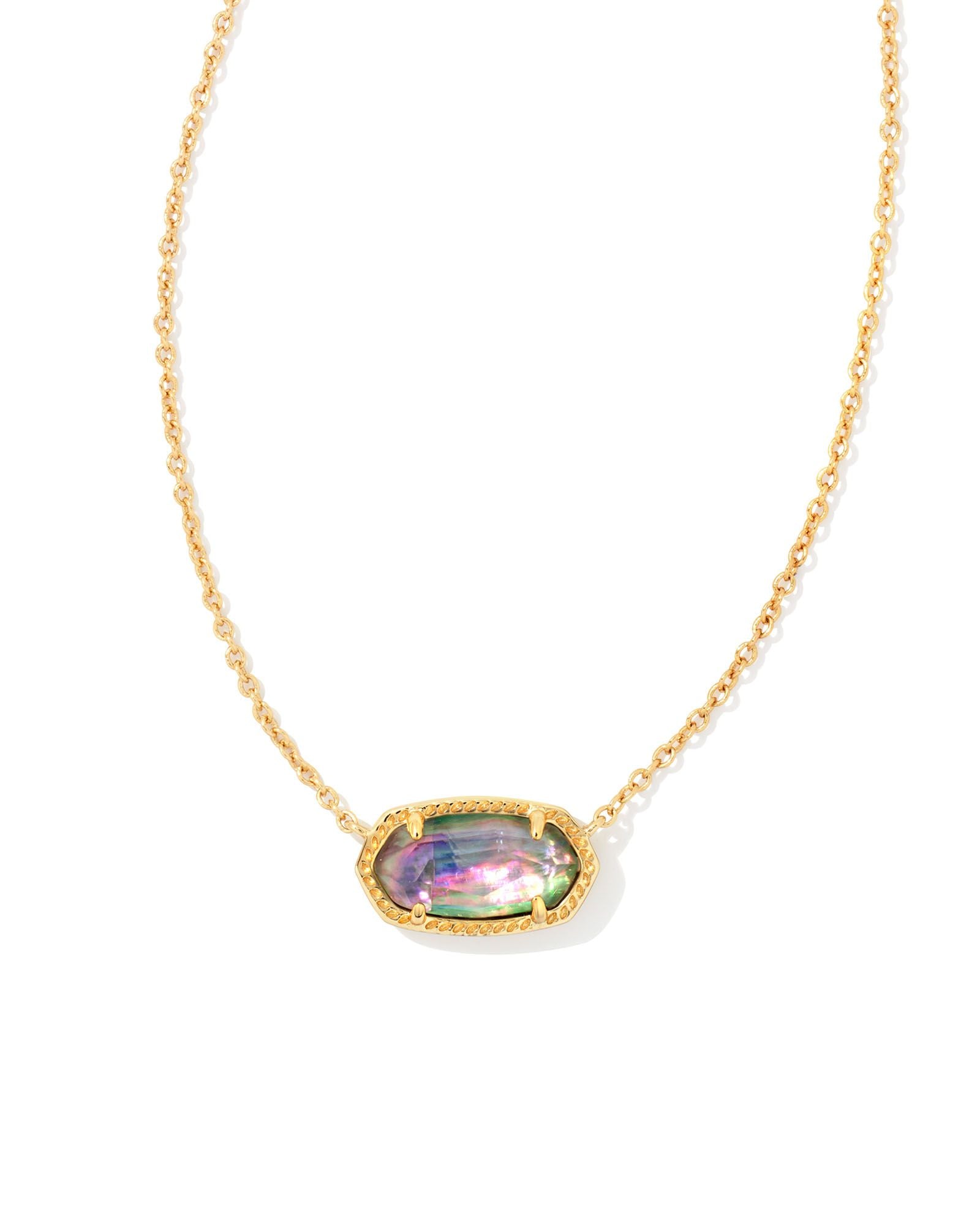 Elisa Necklace in Gold Lilac Abalone
