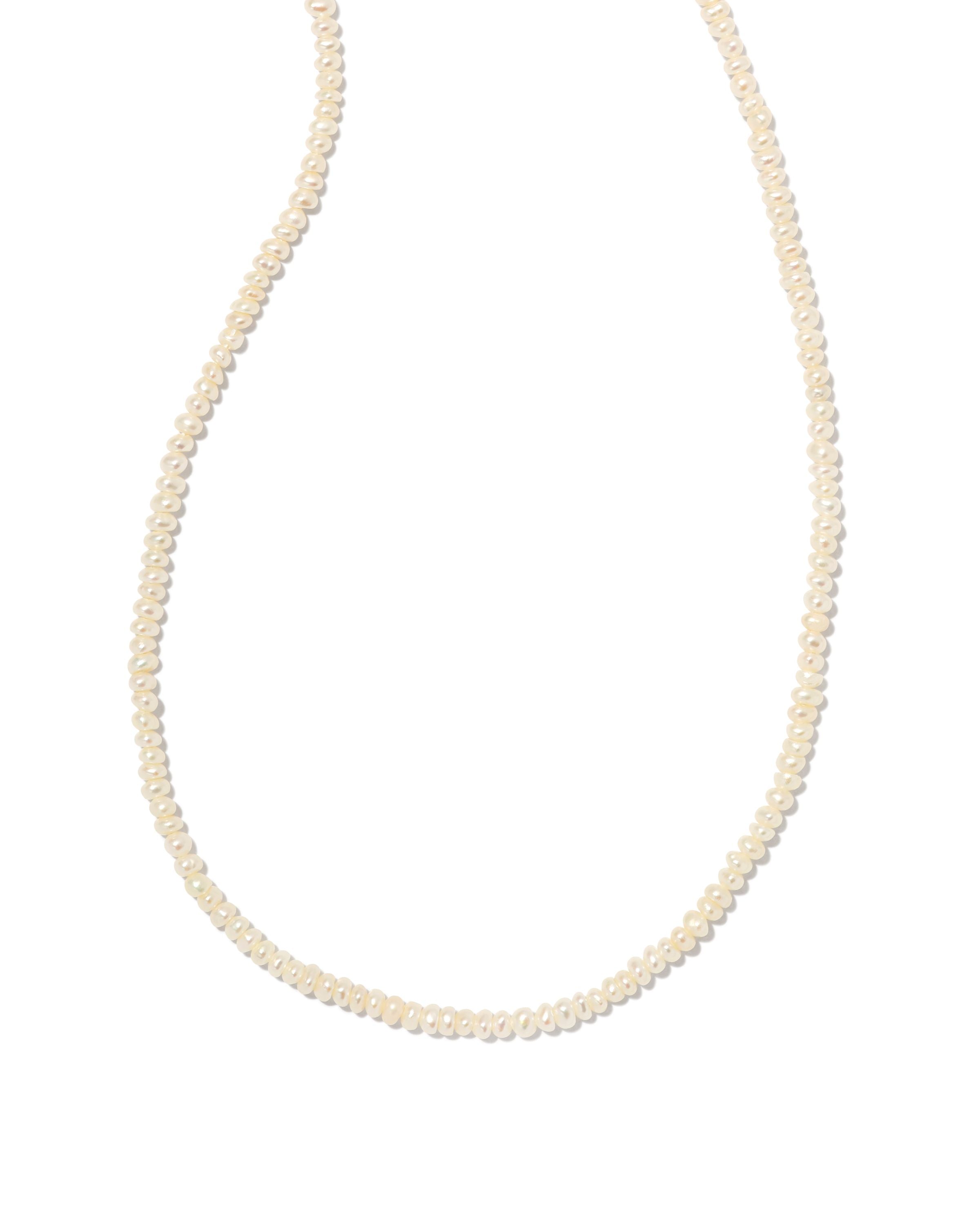 Lolo Strand Necklace in Gold White Pearl