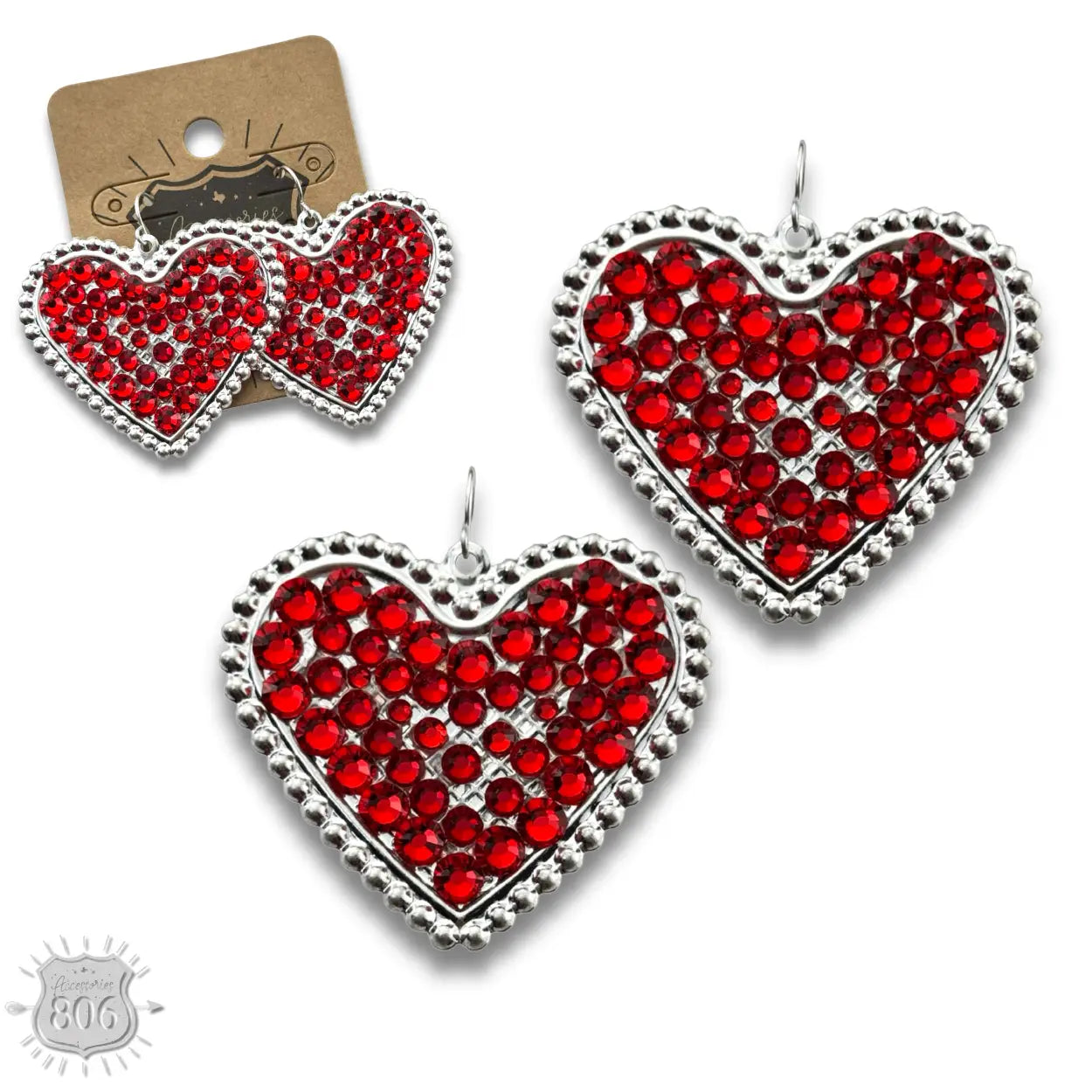 Sparkling Rhinestone Filled Heart Earring