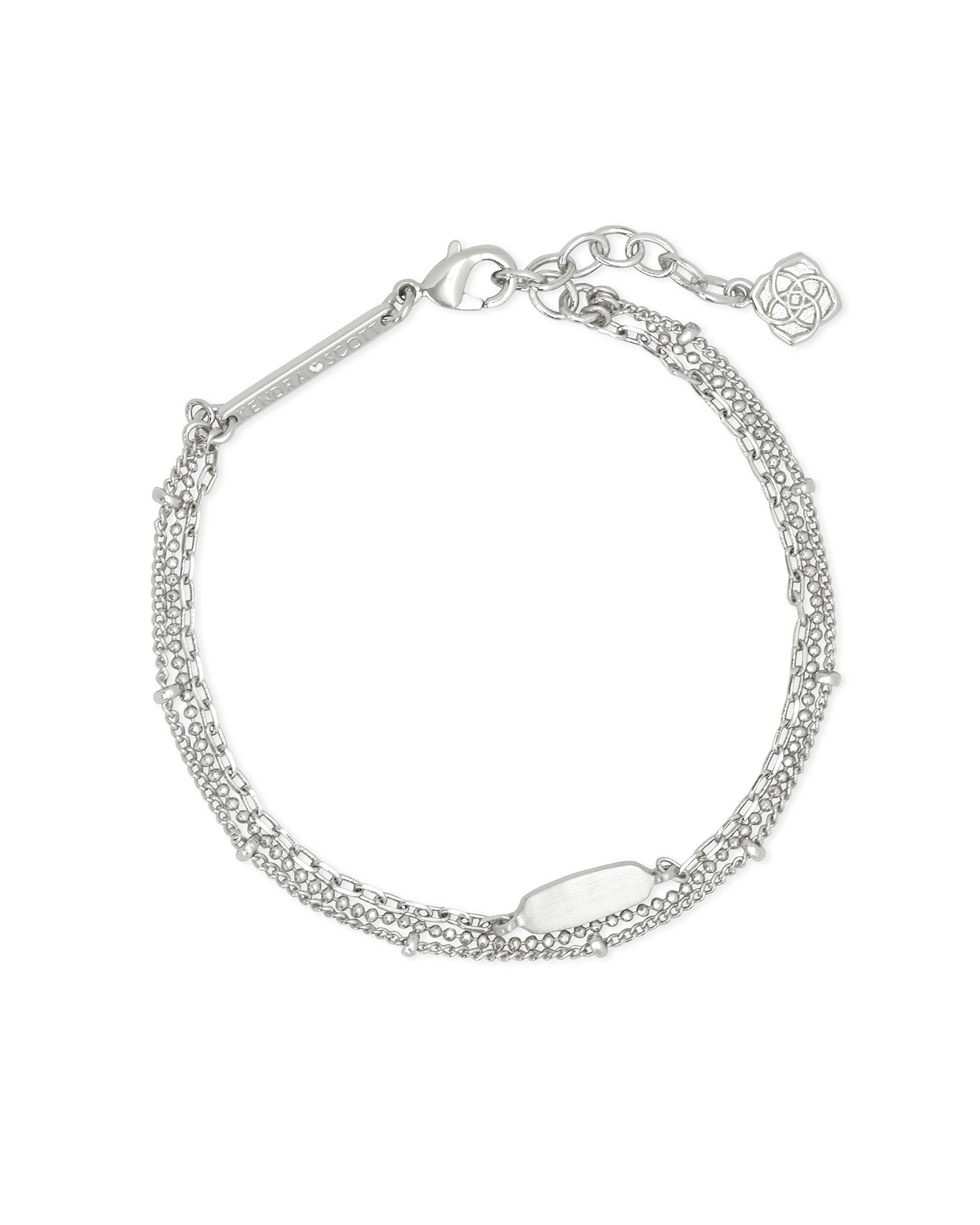 Fern Multi Strand Bracelet in Bright Silver Metal