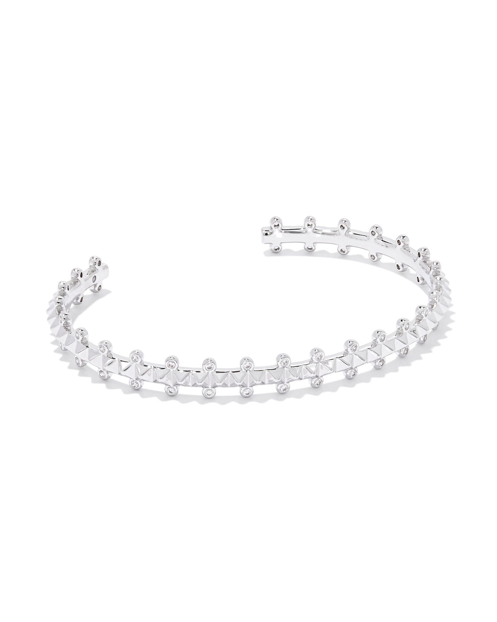 Jada Cuff Bracelet in Rhod White Crystal