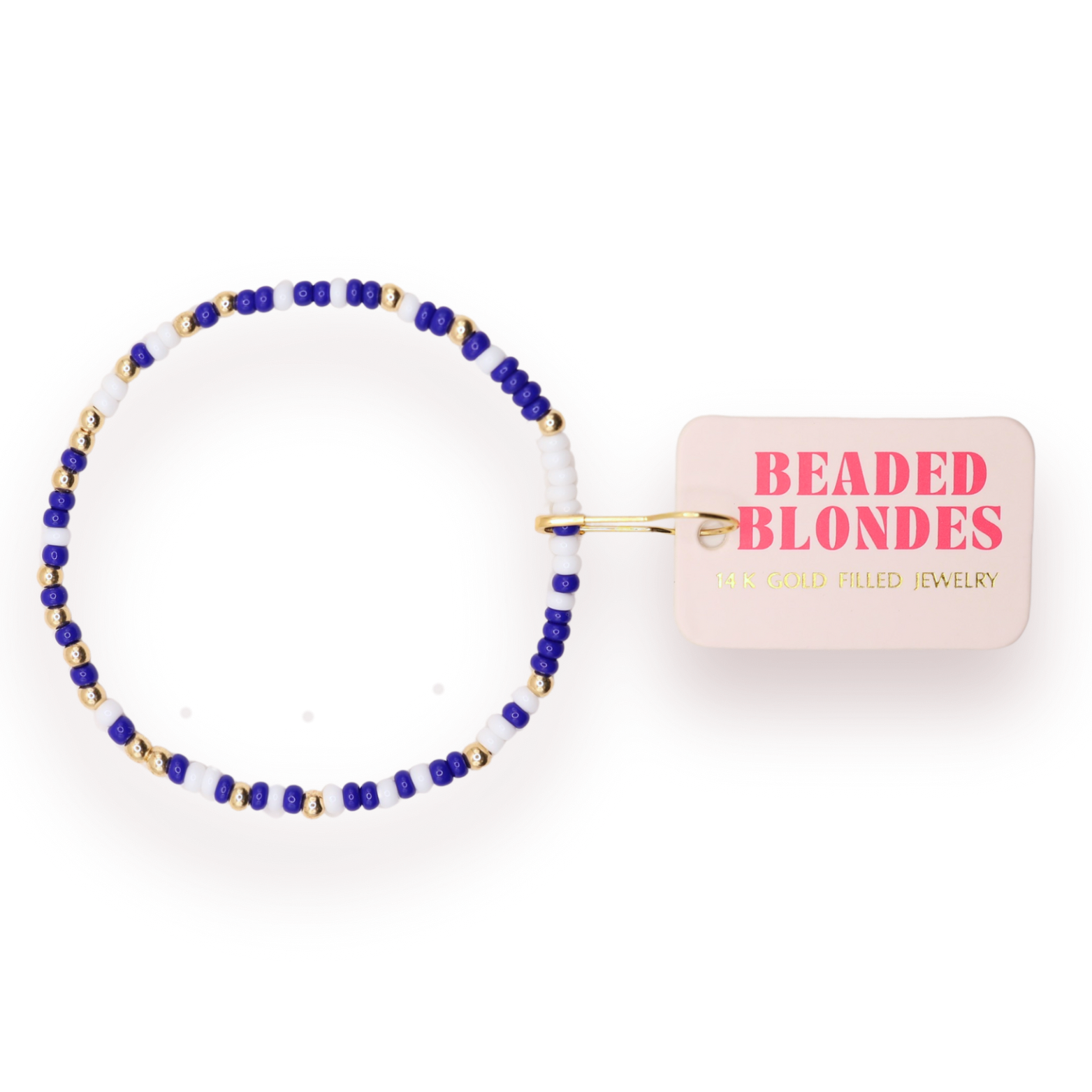 Cobalt Blue and White Sprinkle Bracelet
