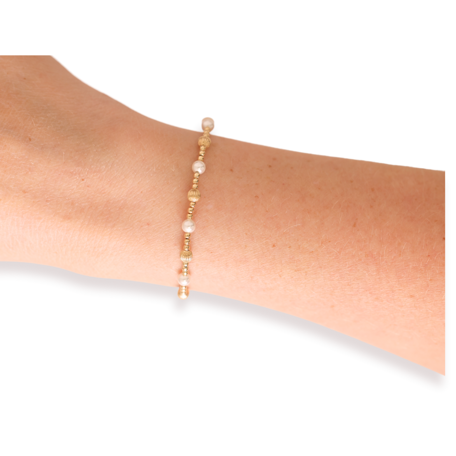 Palmer Fluted Bracelet in Pearl