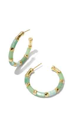 Gigi Hoop Earrings in Gold Blue Mix