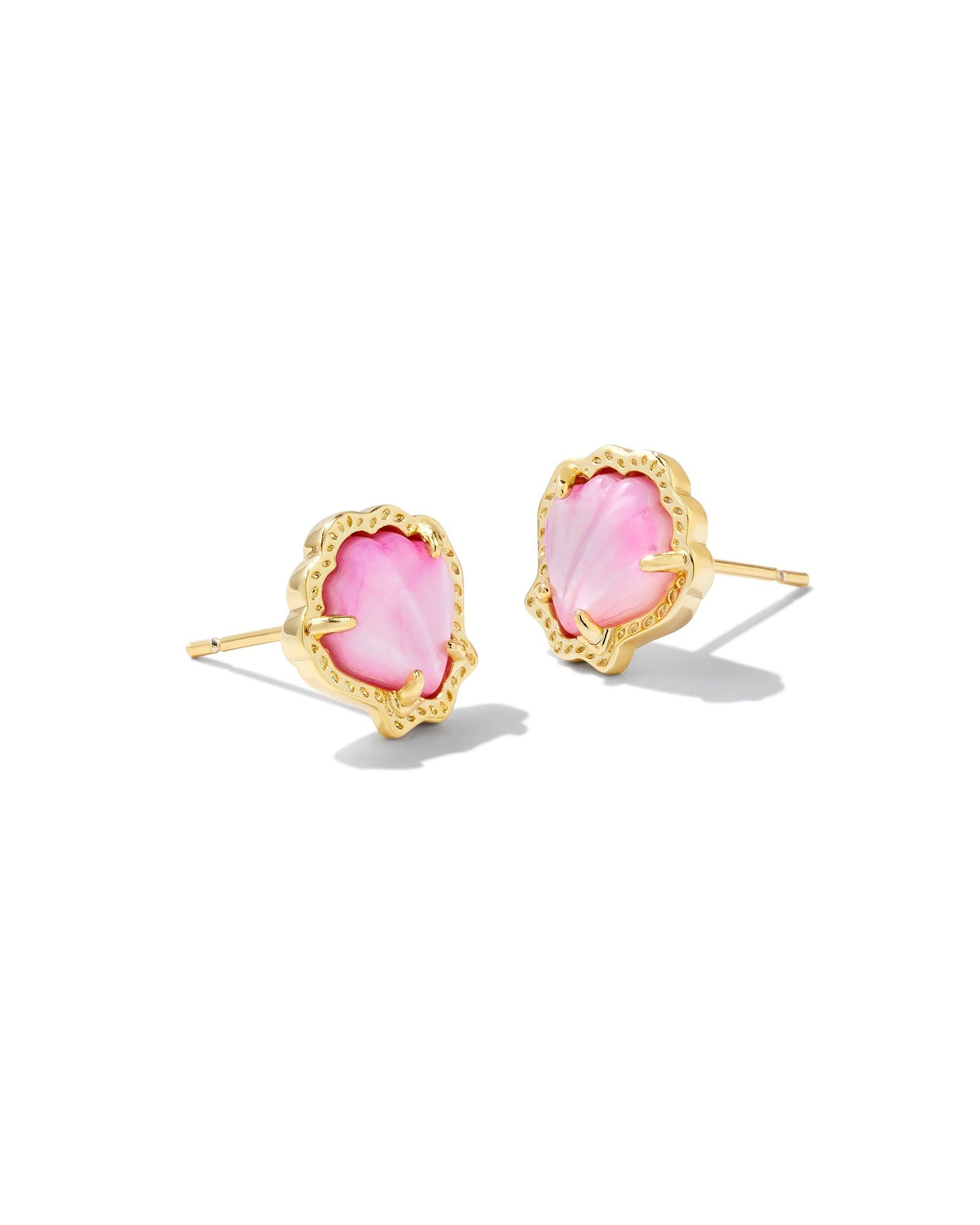 Brynne Shell Stud Earring in Gold Blush Mother of Pearl