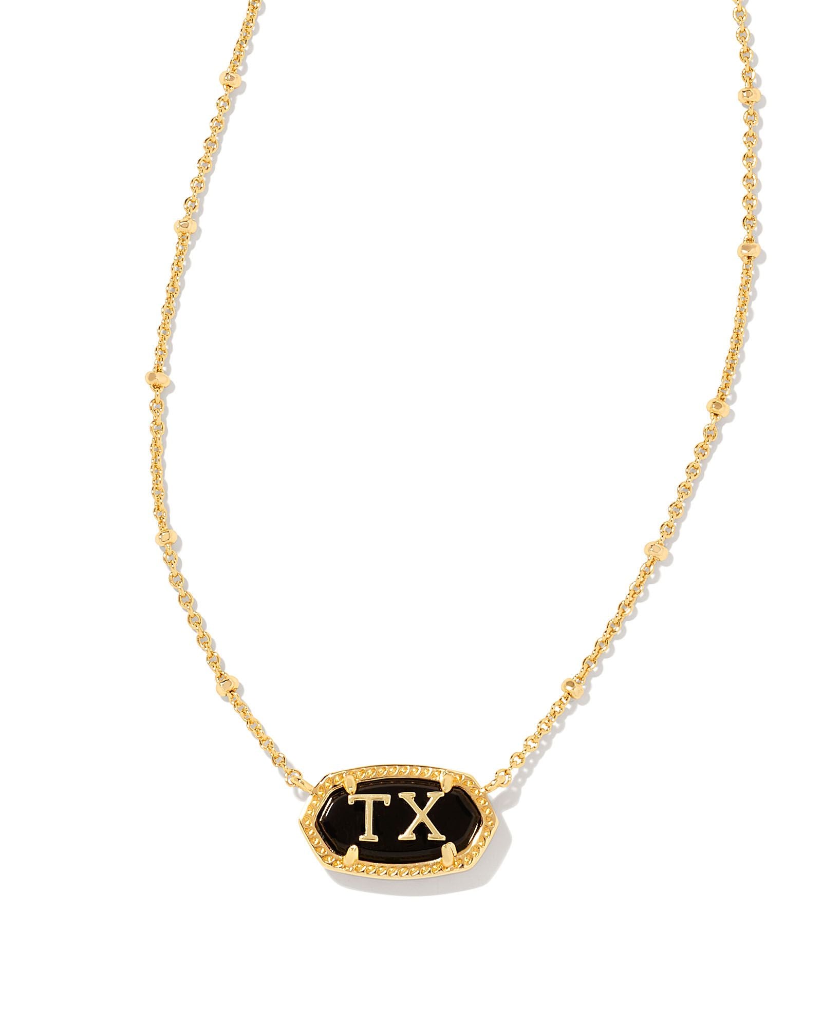 Elisa Texas Necklace in Gold Black Agate