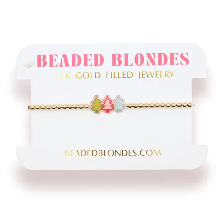 Tree Trio Holiday Bracelet in Gold