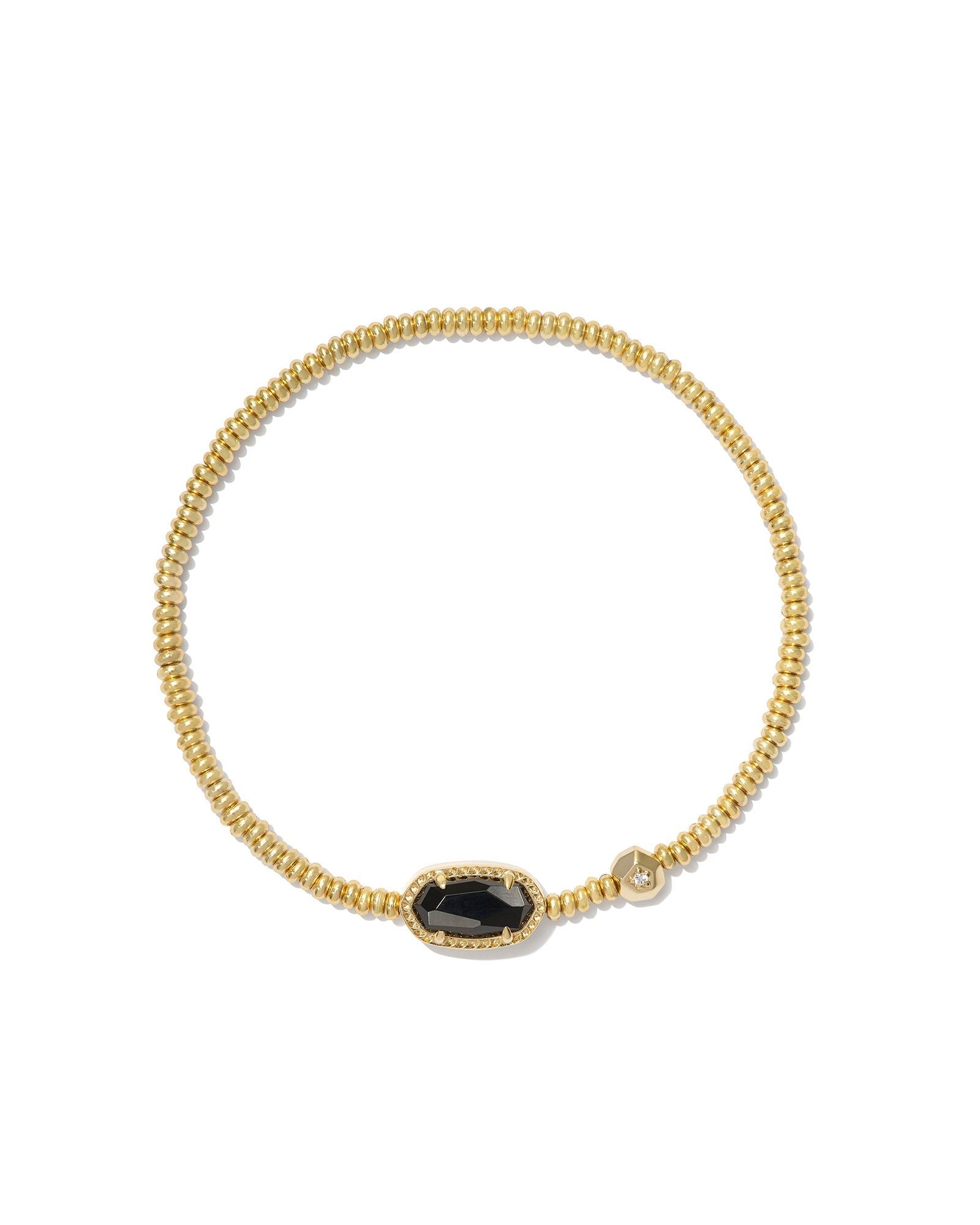 Grayson Stretch Bracelet in Gold Black Agate