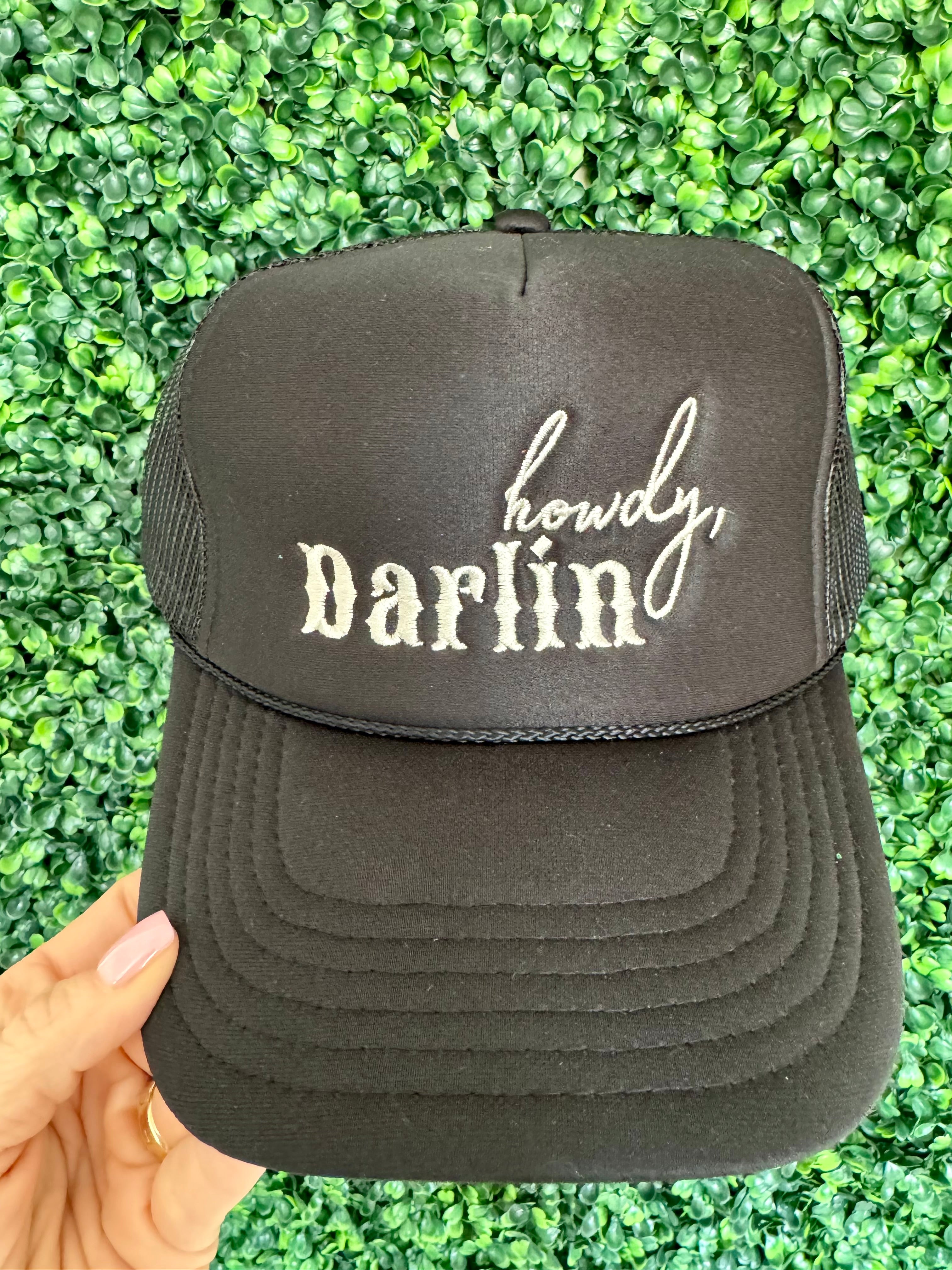 Howdy, Darlin Black Trucker Hat