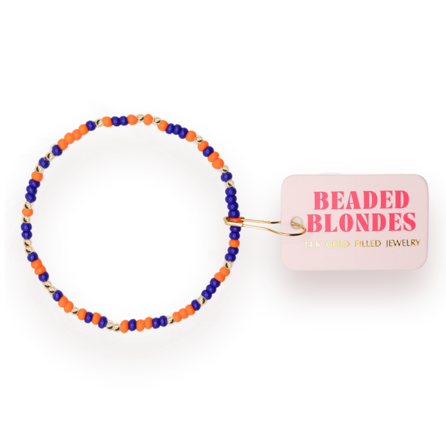 Cobalt Blue and Orange Sprinkle Bracelet