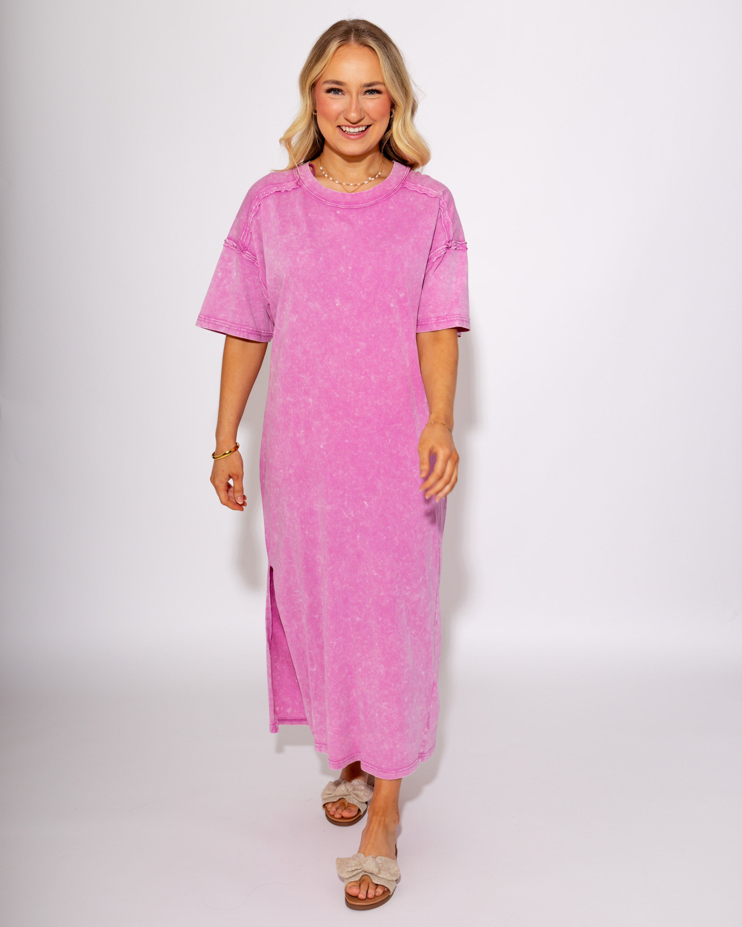 The Easy Living Mineral Washed Midi Dress