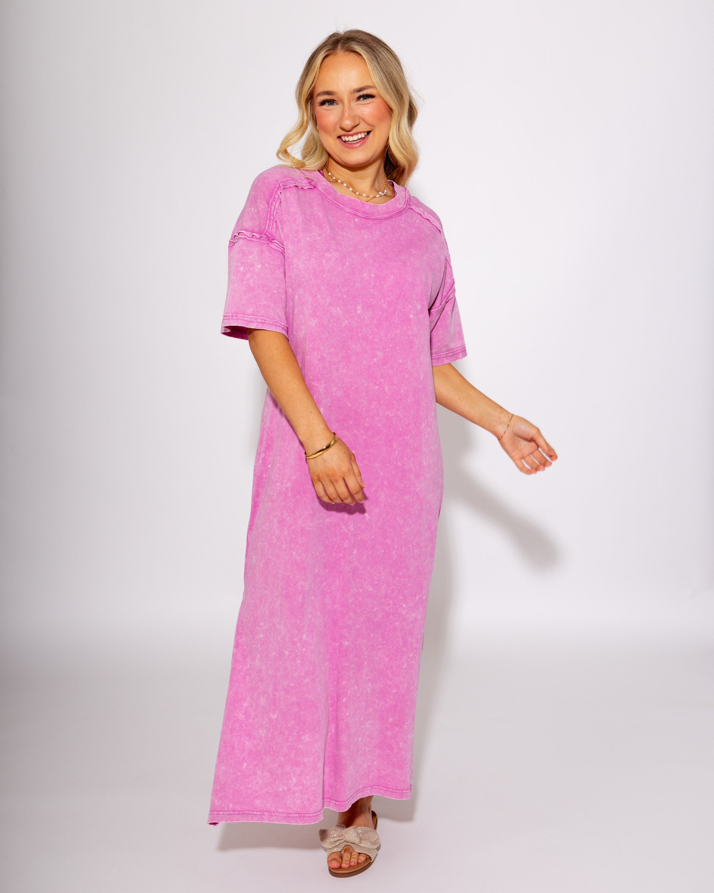 The Easy Living Mineral Washed Midi Dress