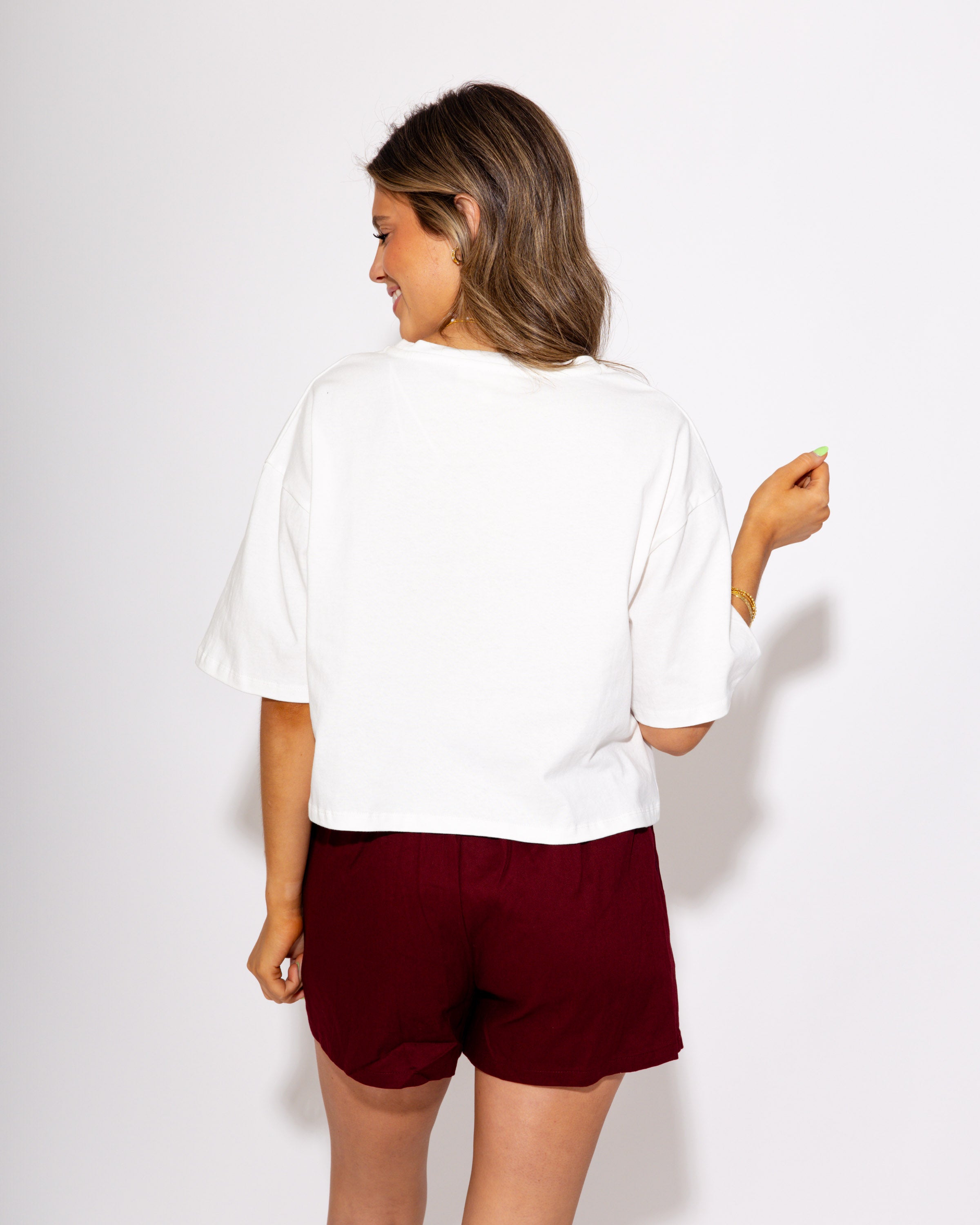 The Touchdown Trenza Wrap Skort in Wine