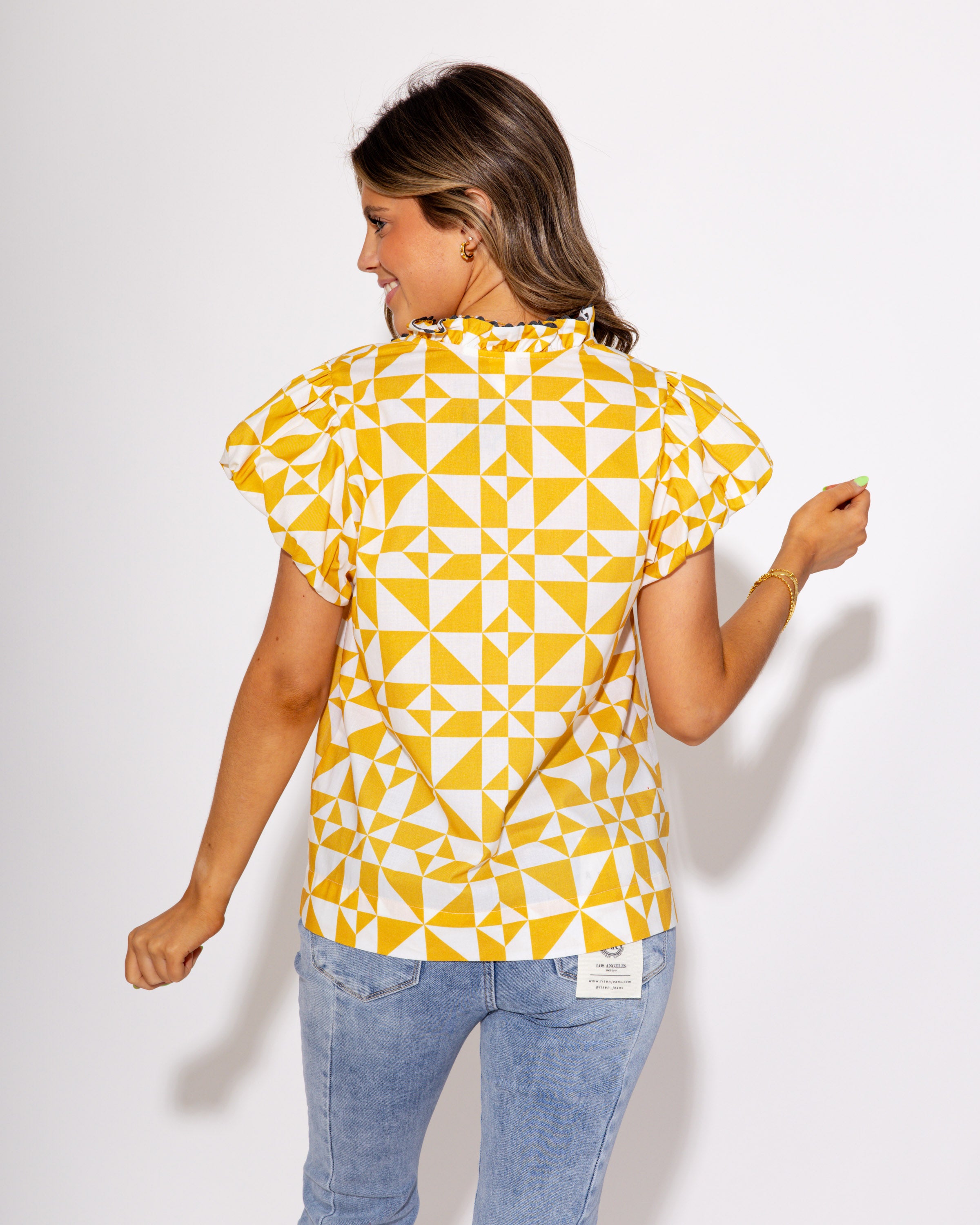 Ivy Jane I Geometric Muse Puff Sleeve Top