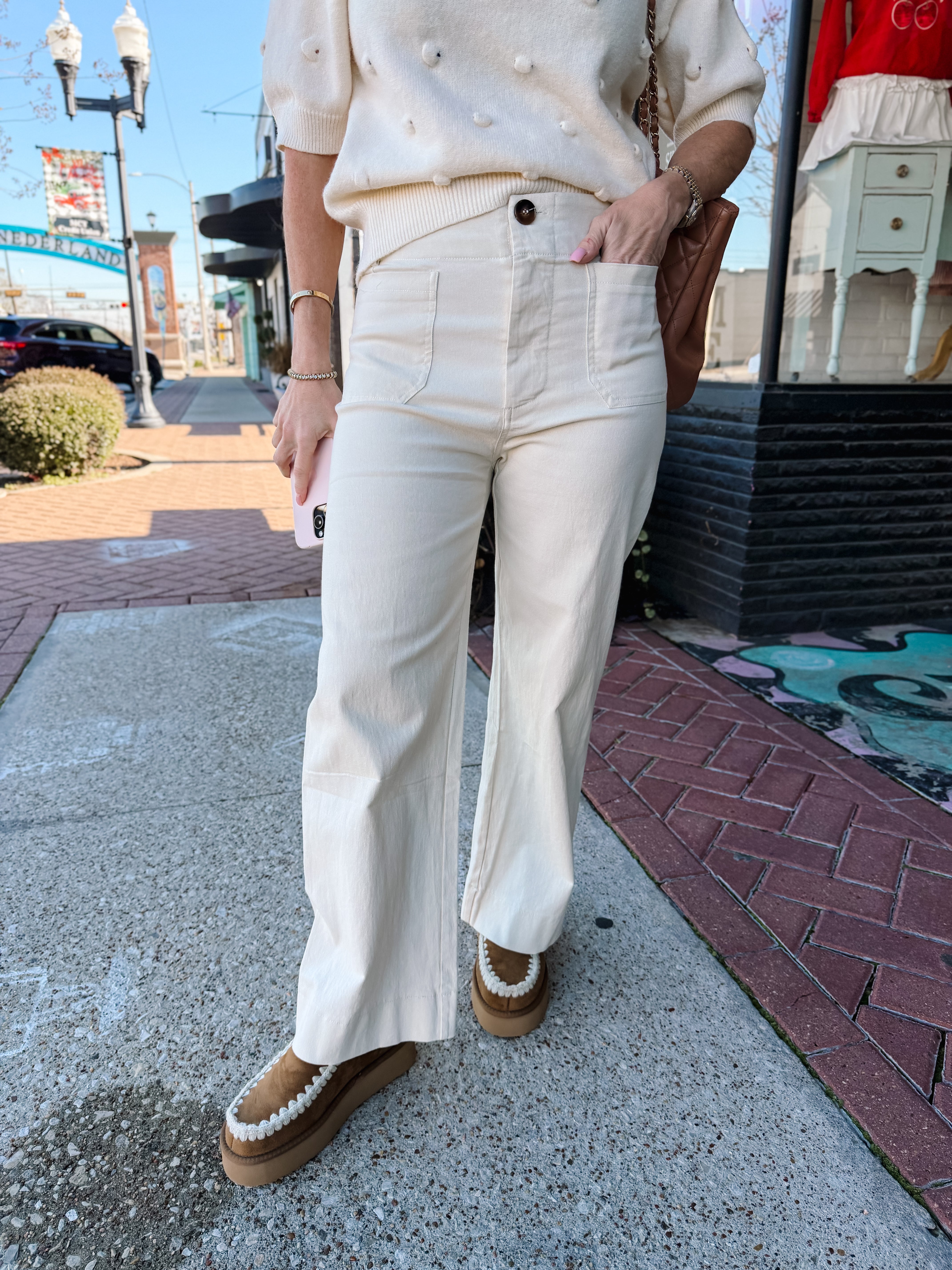 Egg Shell Front Pocket Jeans