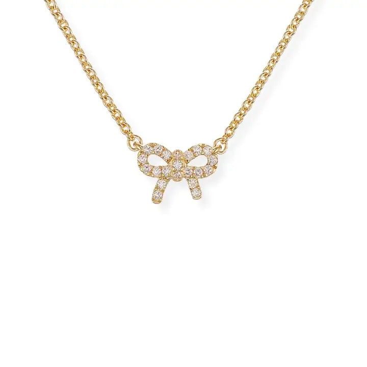Petite Bow Necklace in Gold