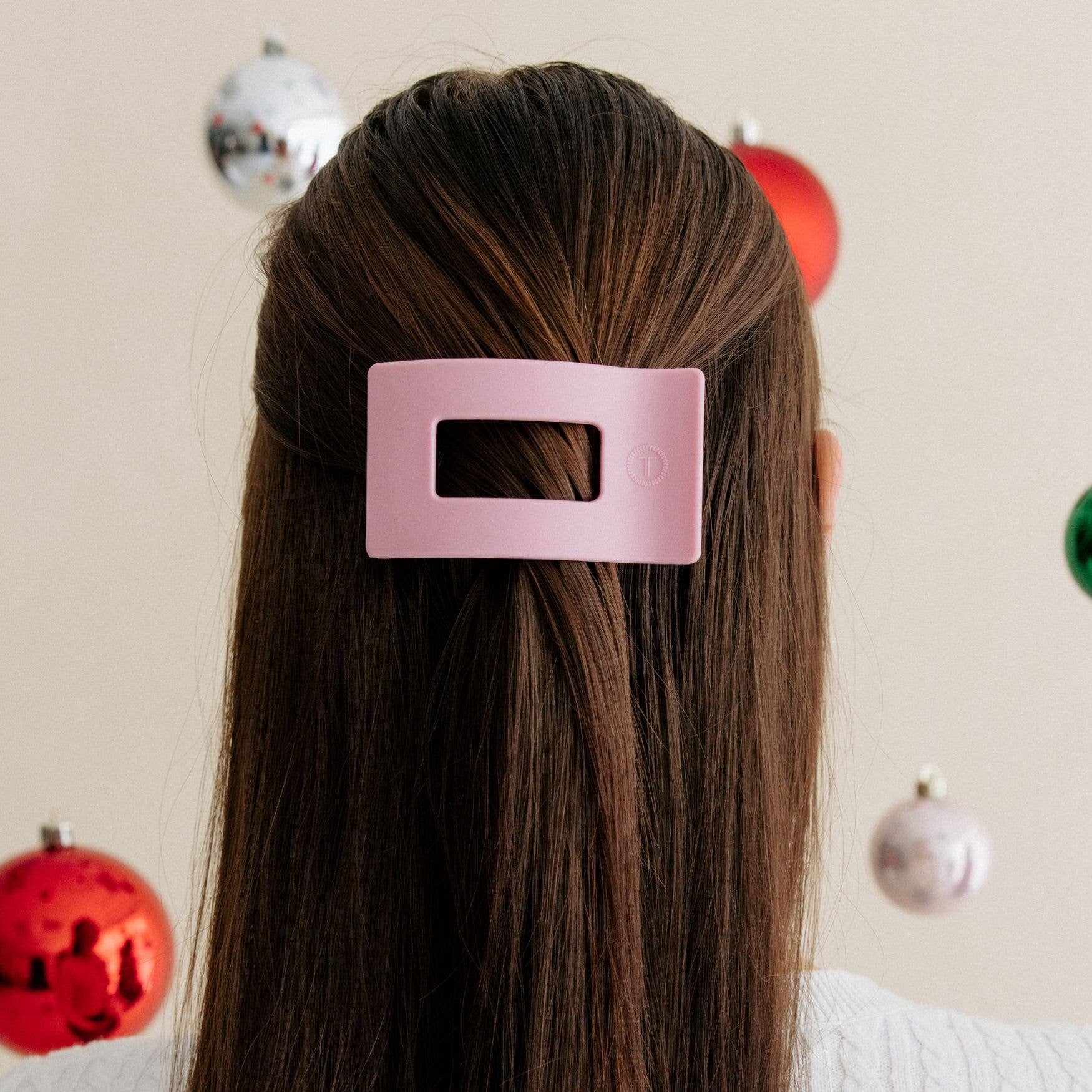 Flat Rectangle Hair Clip | Medium | Merry Pinkmas