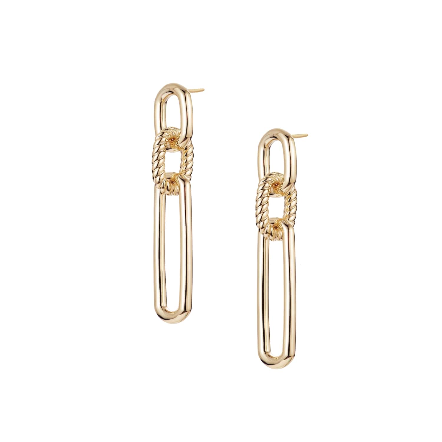 She's Spicy Link Statement Earrings in Gold