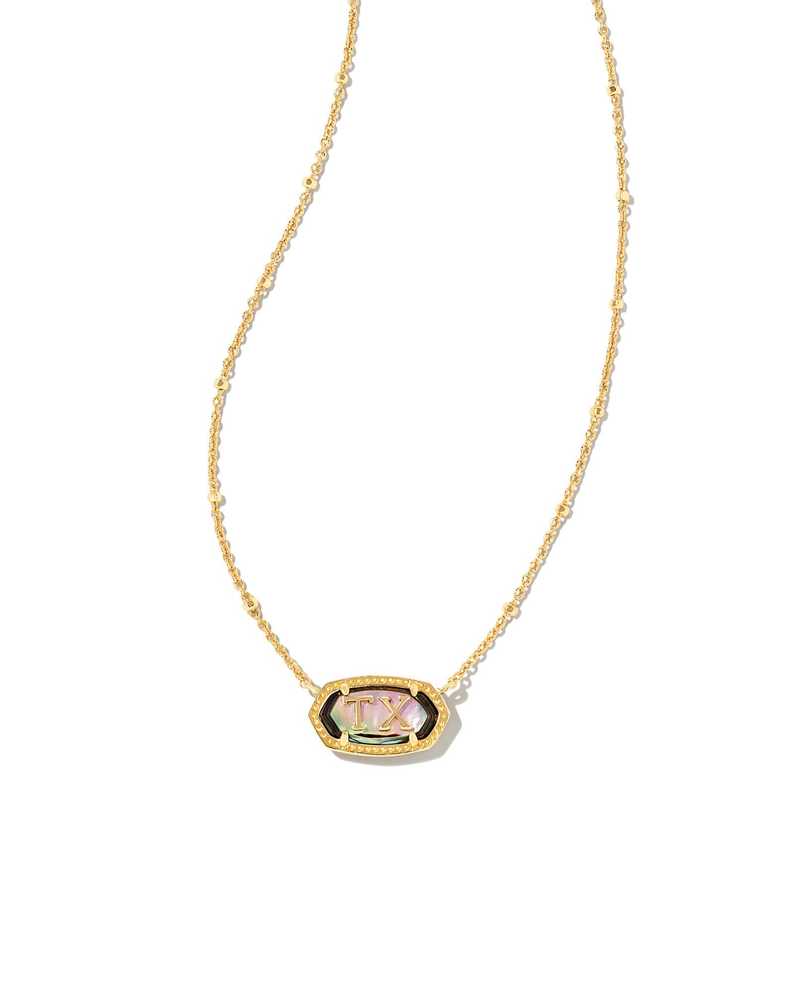 Elisa Texas Necklace in Gold Abalone Shell