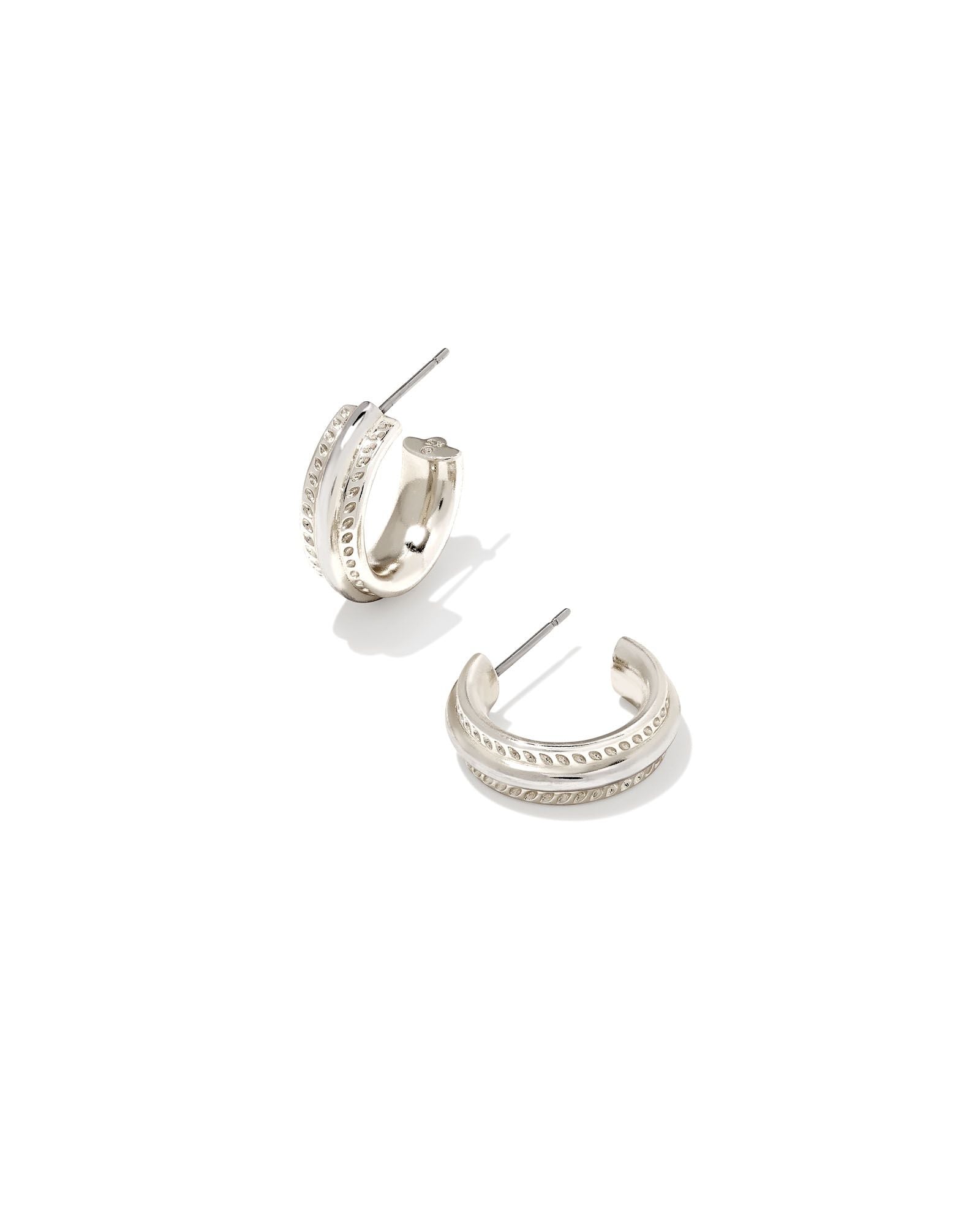 Merritt Huggie Earring in Rhodium Metal
