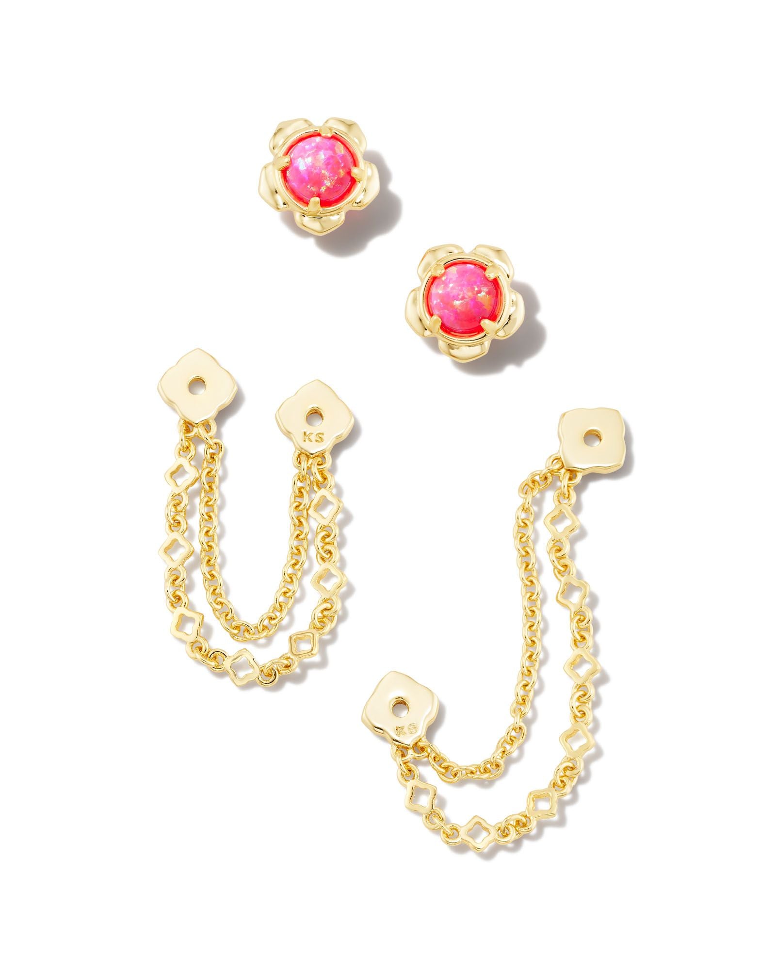 Susie Ear Jacket in Gold Hot Pink Opal