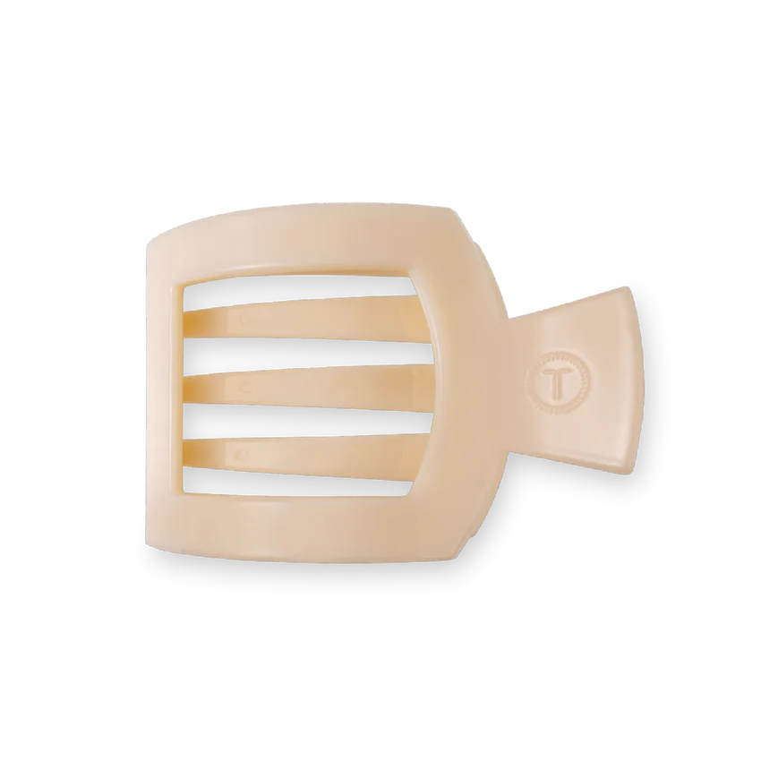 Almond Beige Medium Square Flat Teletie Hair Clip