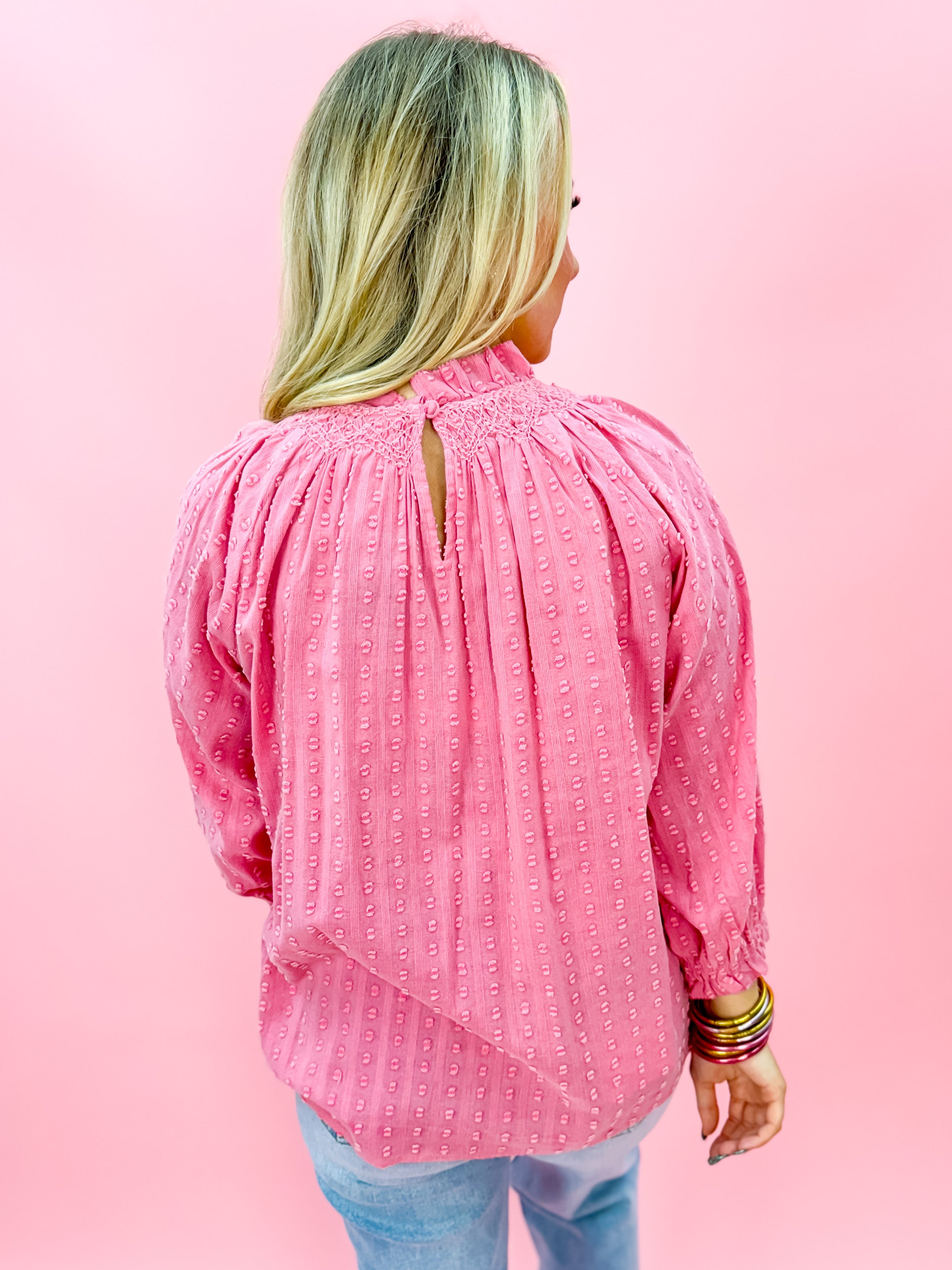 Clip and Stripe Top in Pink