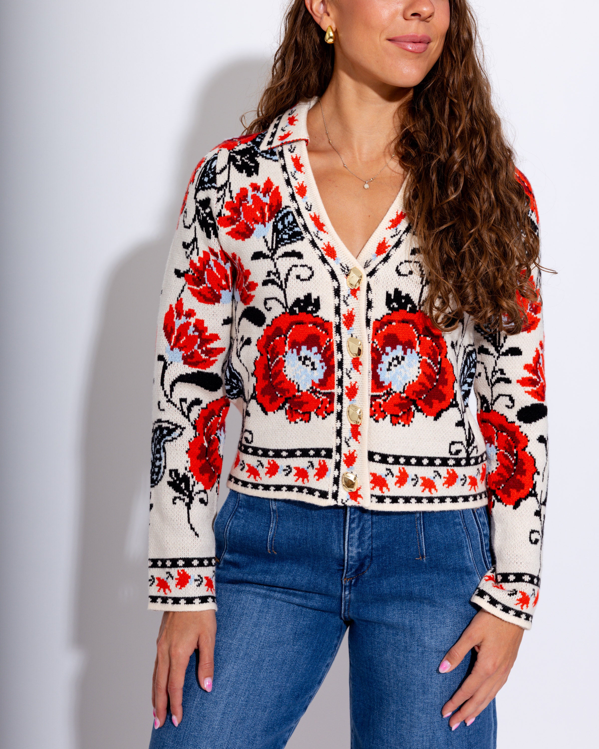 Floral Knit Cardigan