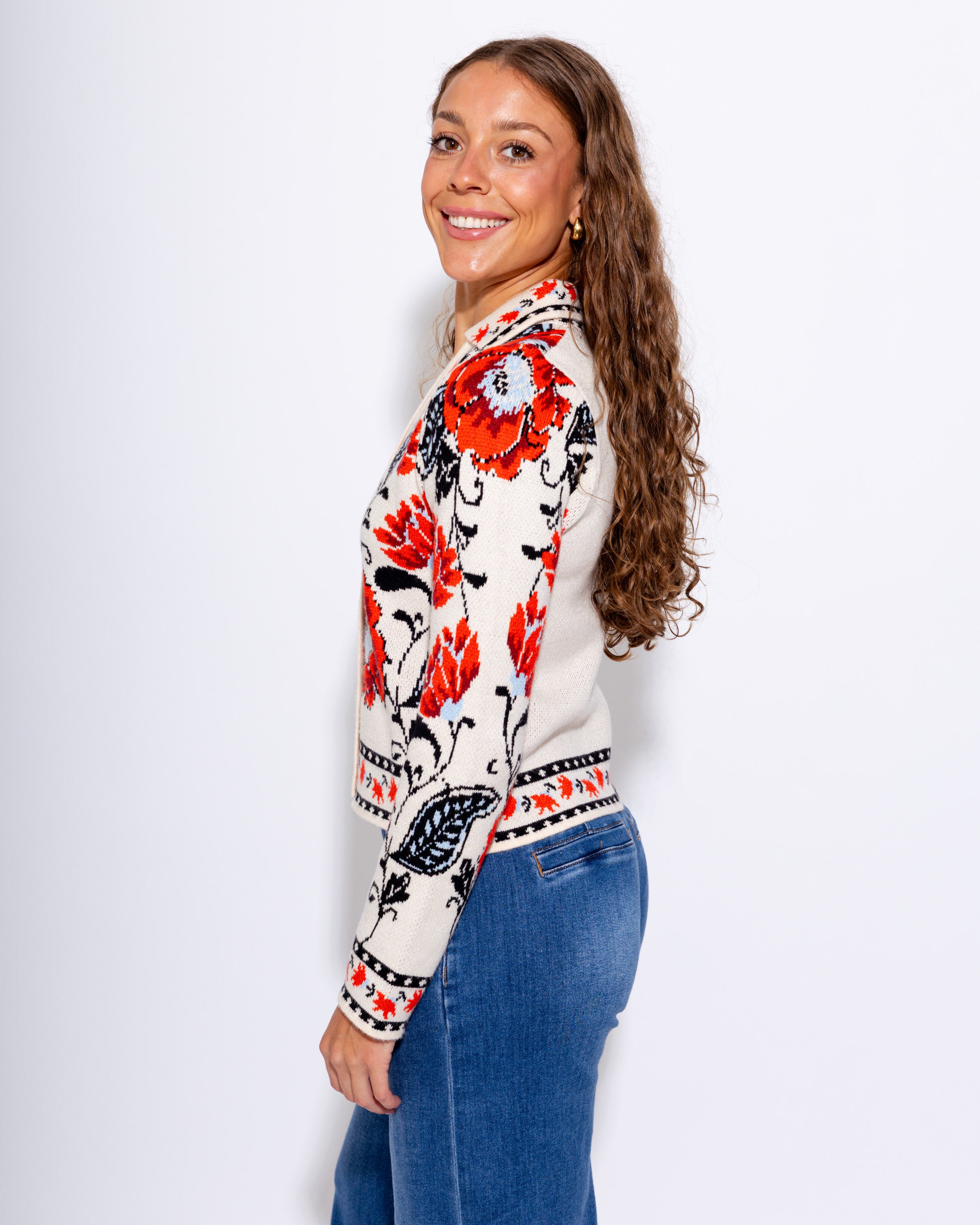 Floral Knit Cardigan