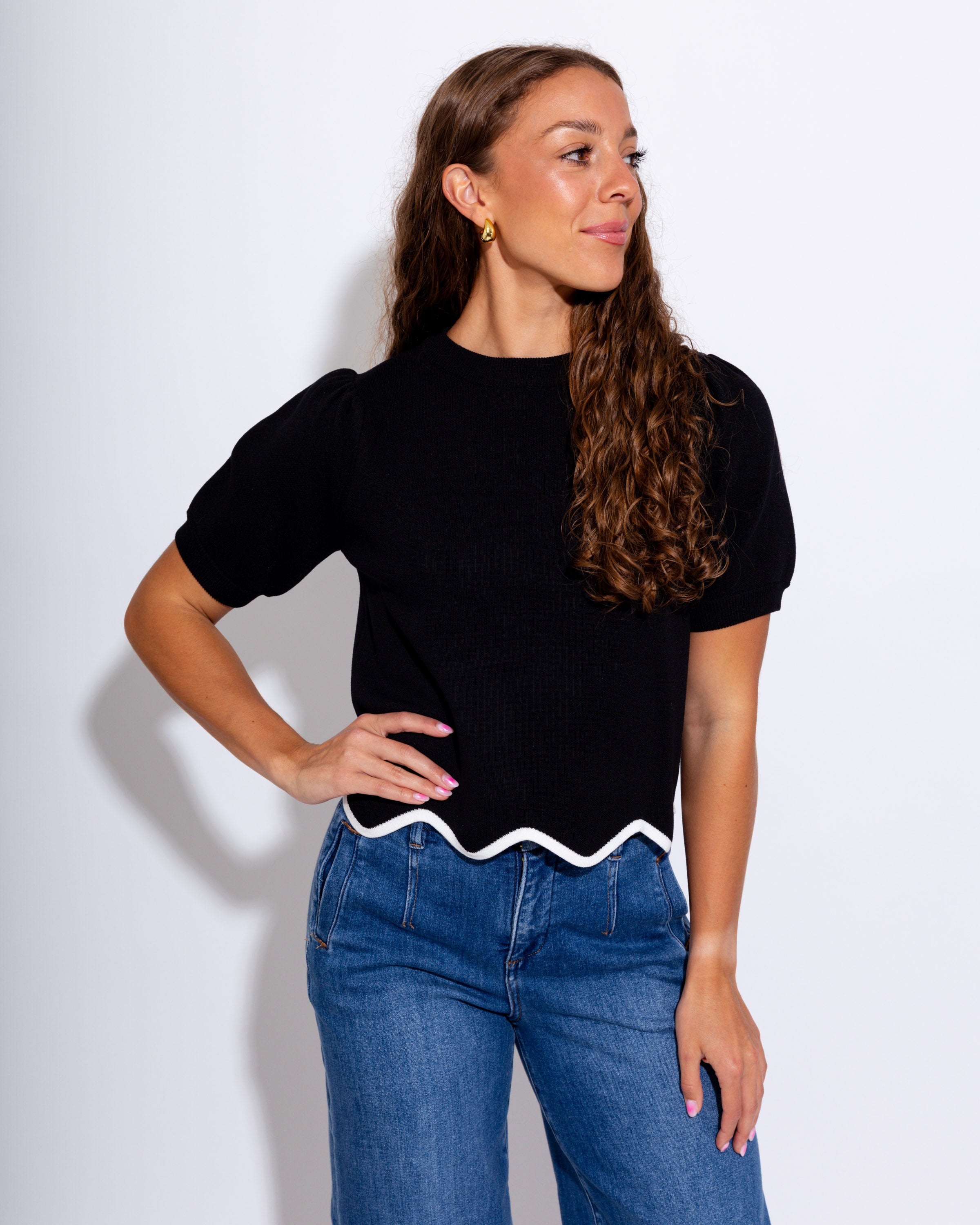 Timeless Scallop Hem Top