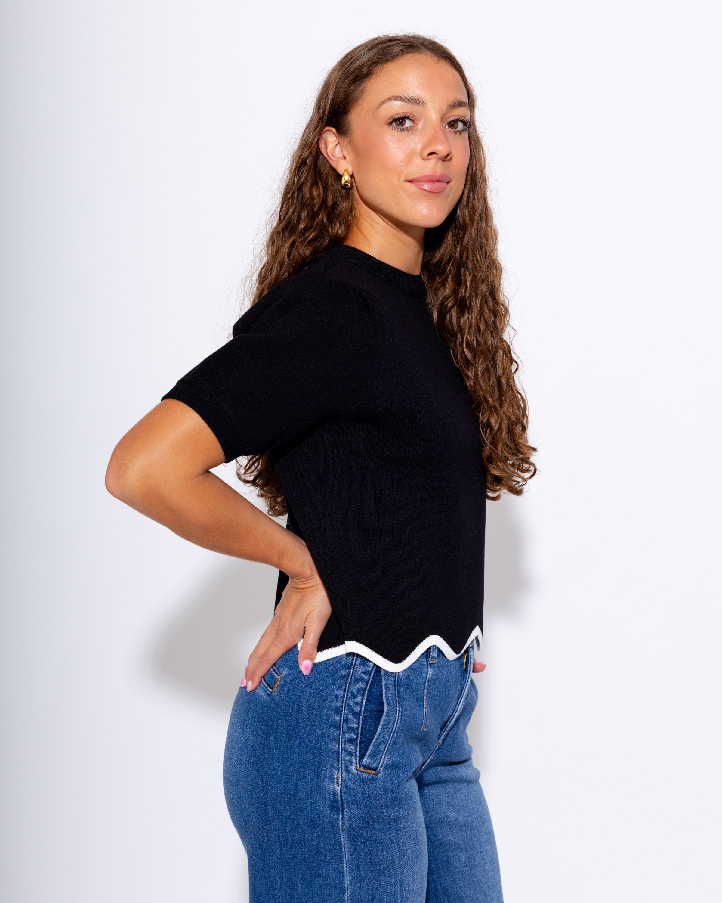 Timeless Scallop Hem Top