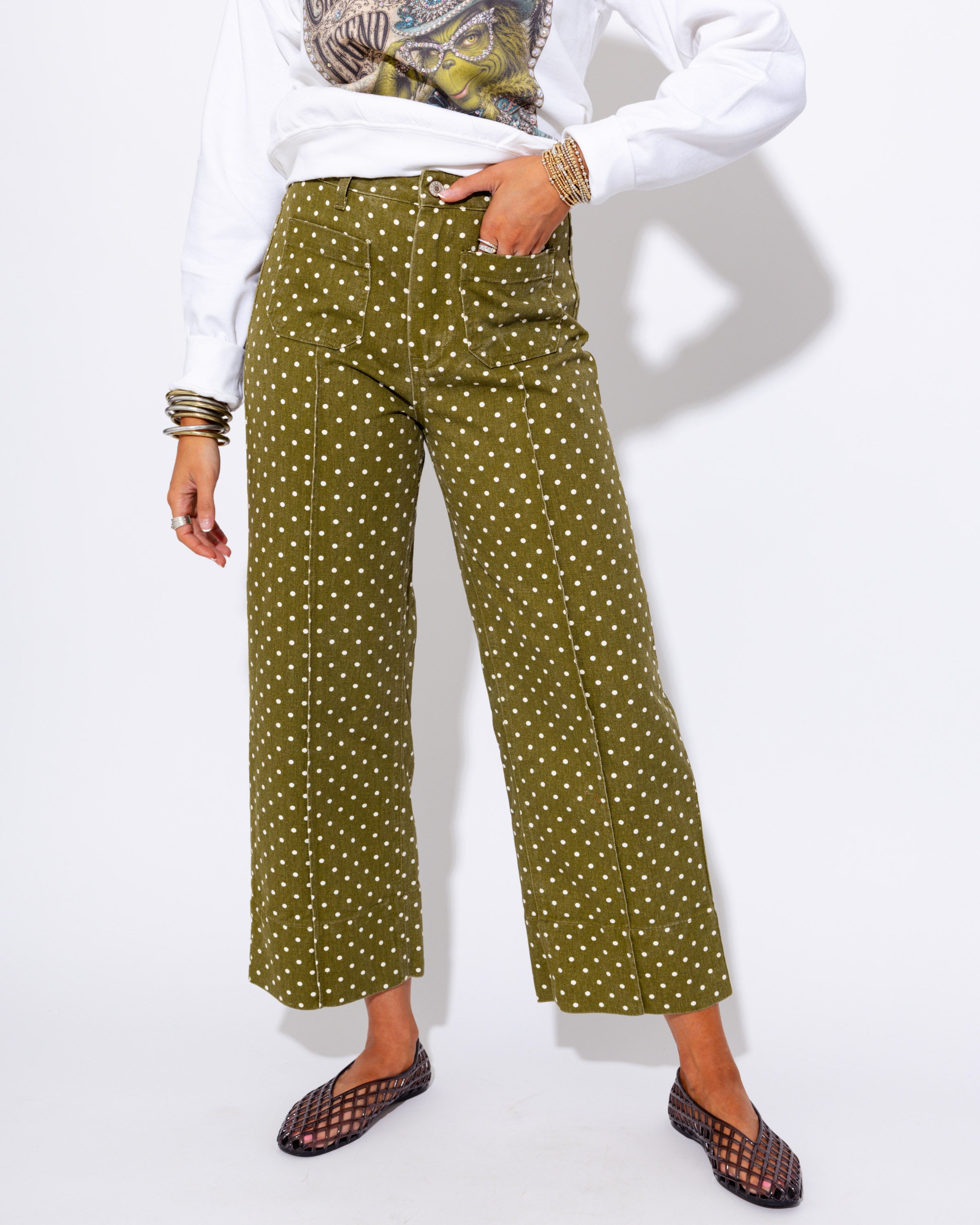 Classic Polka Dot Ankle Pants