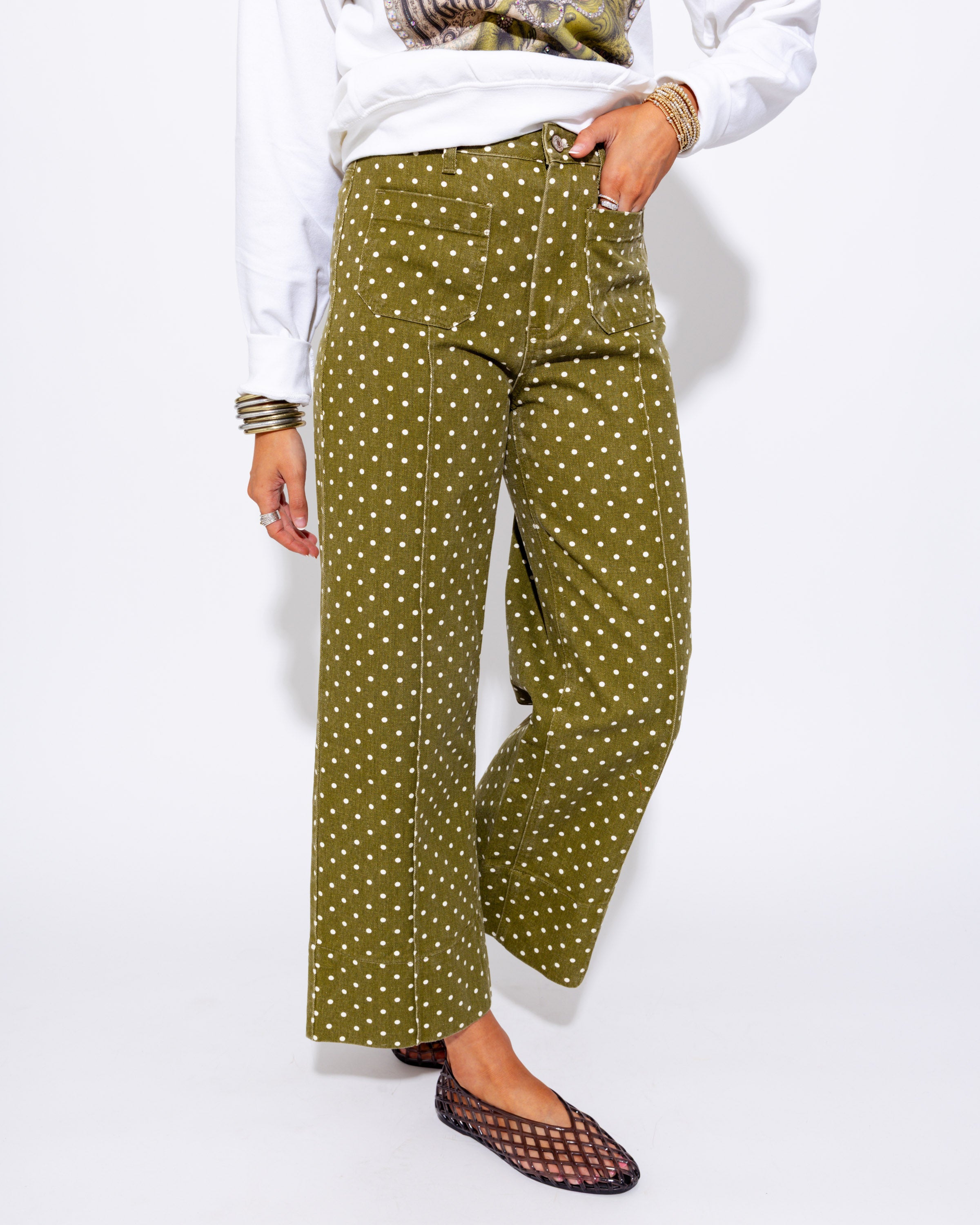 Classic Polka Dot Ankle Pants