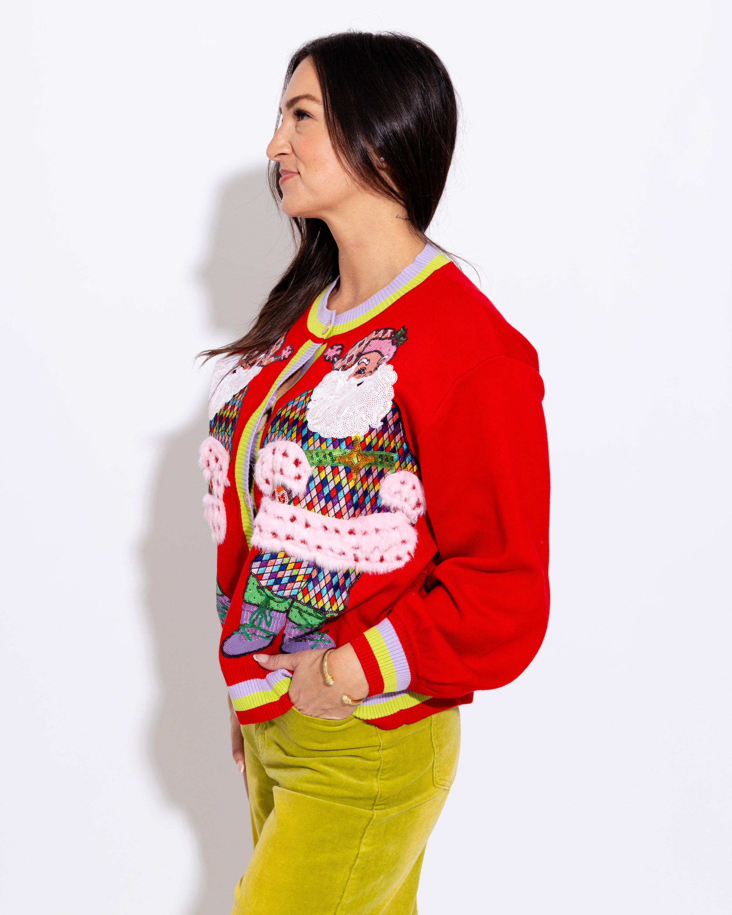 Rainbow Santa Button Up Cardigan