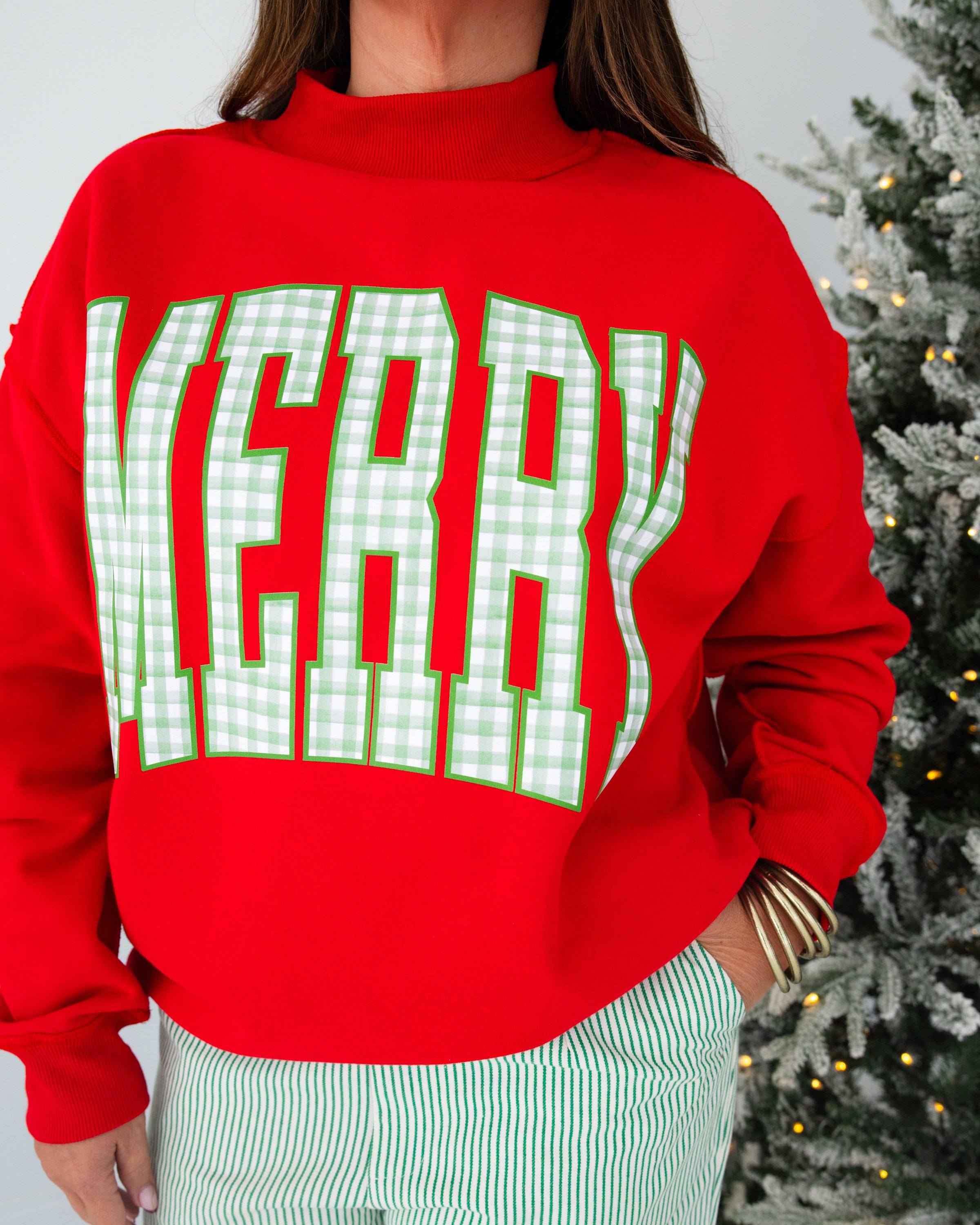Merry Red Mockneck Sweatshirt