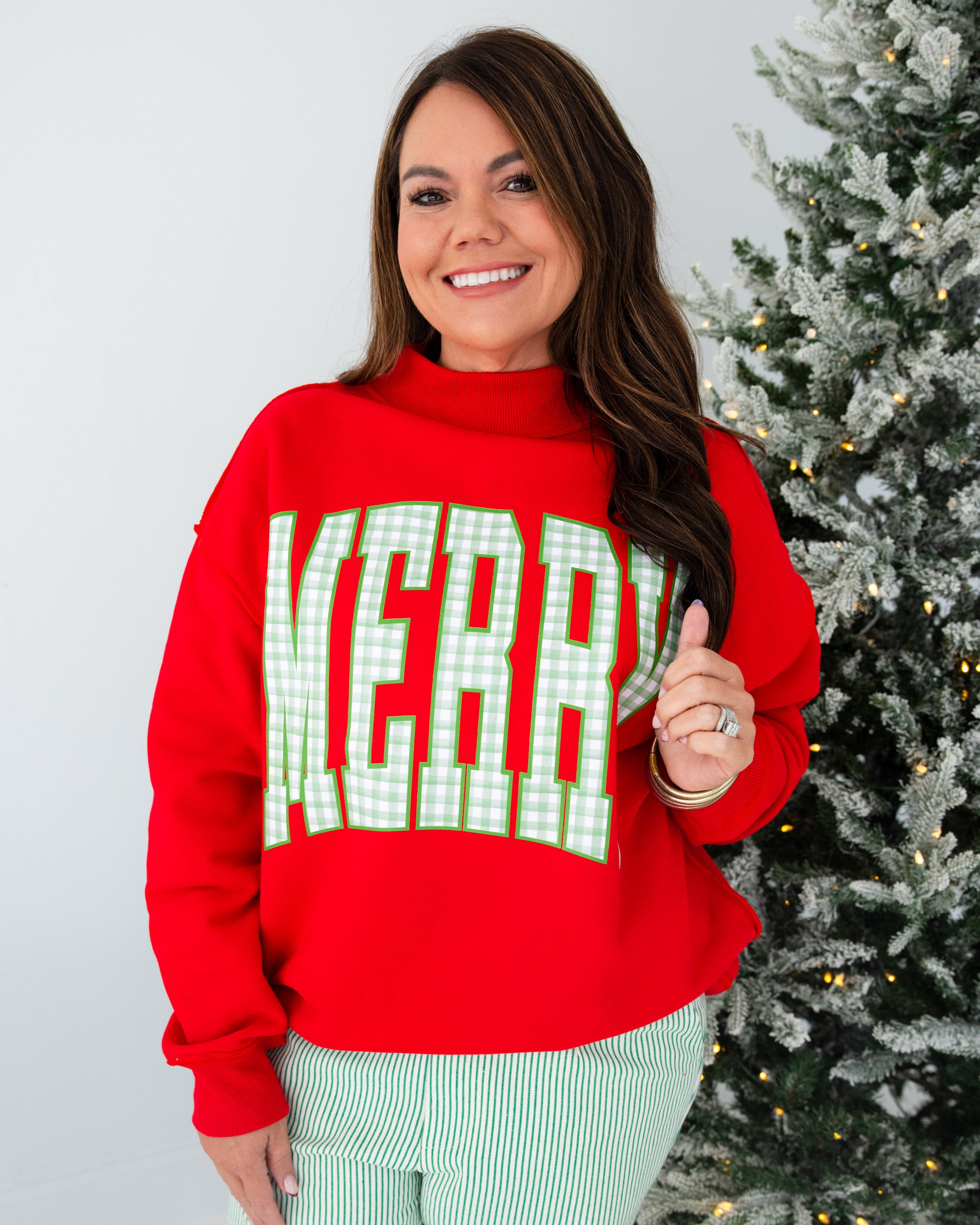 Merry Red Mockneck Sweatshirt