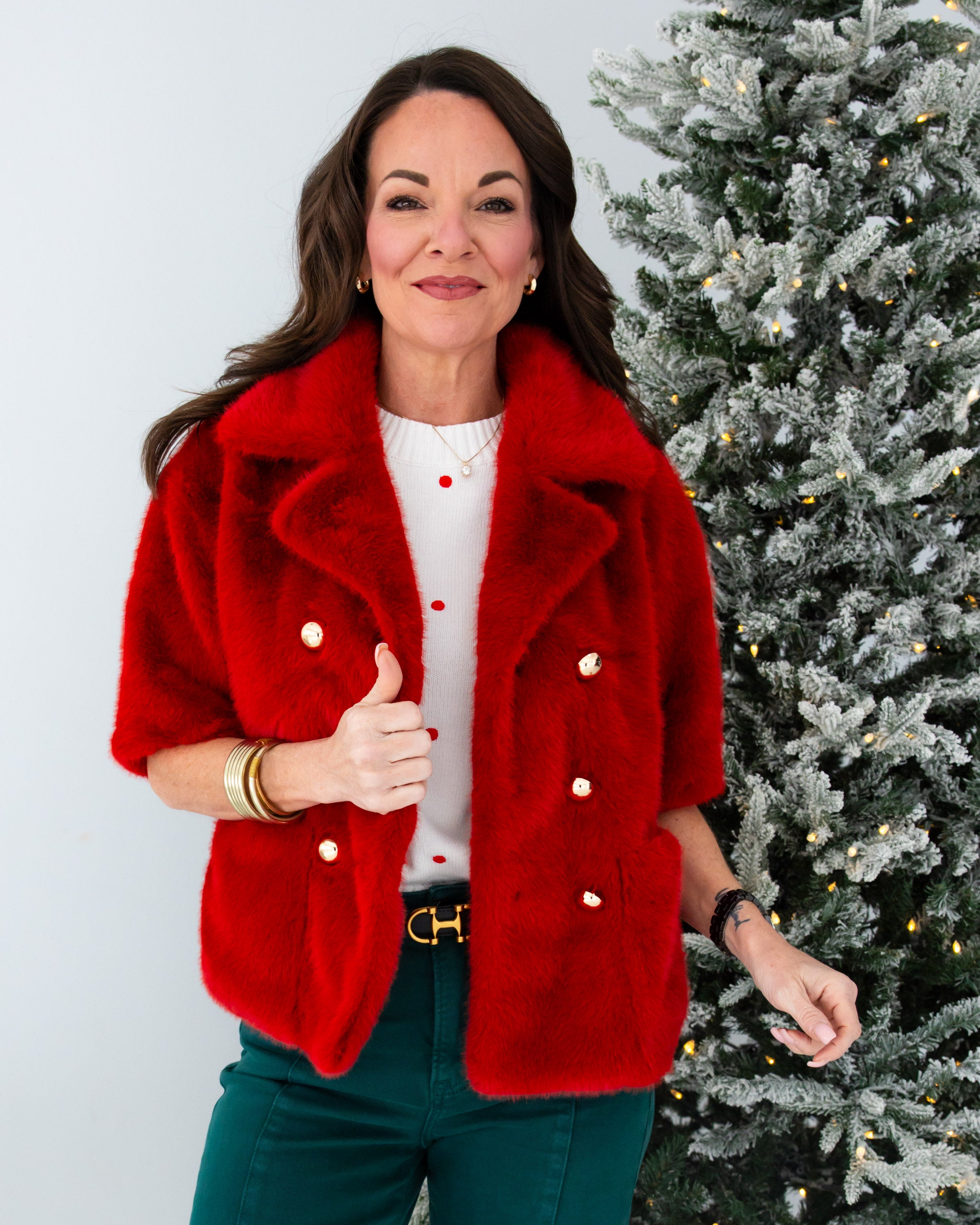 Ivy Jane | Double Breasted Faux Fur Jacket