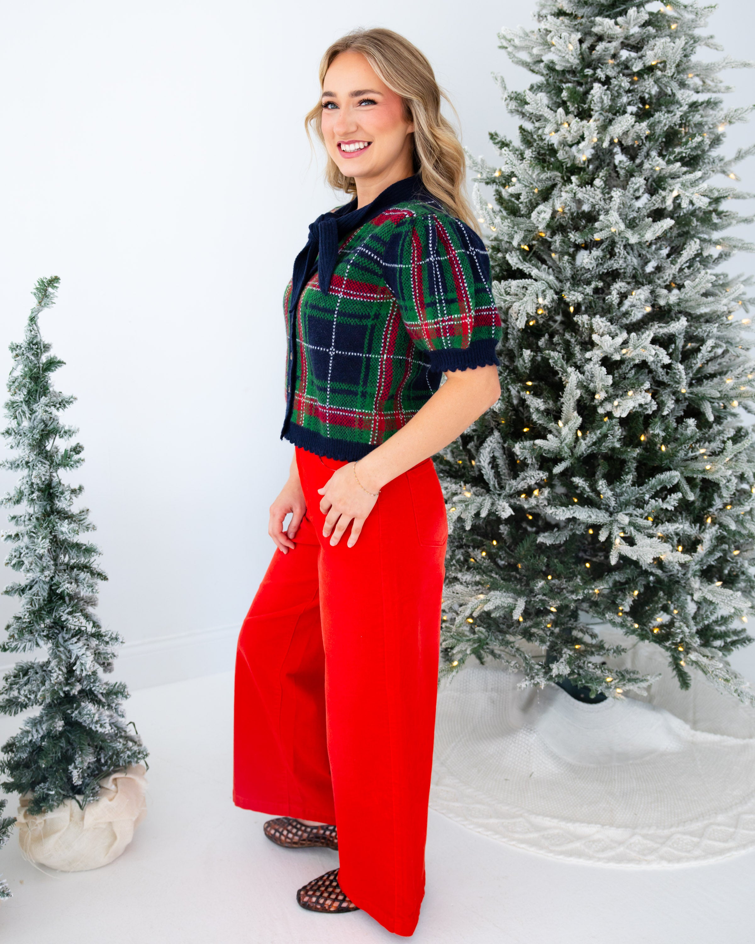 The Holiday Plaid Scarf Top