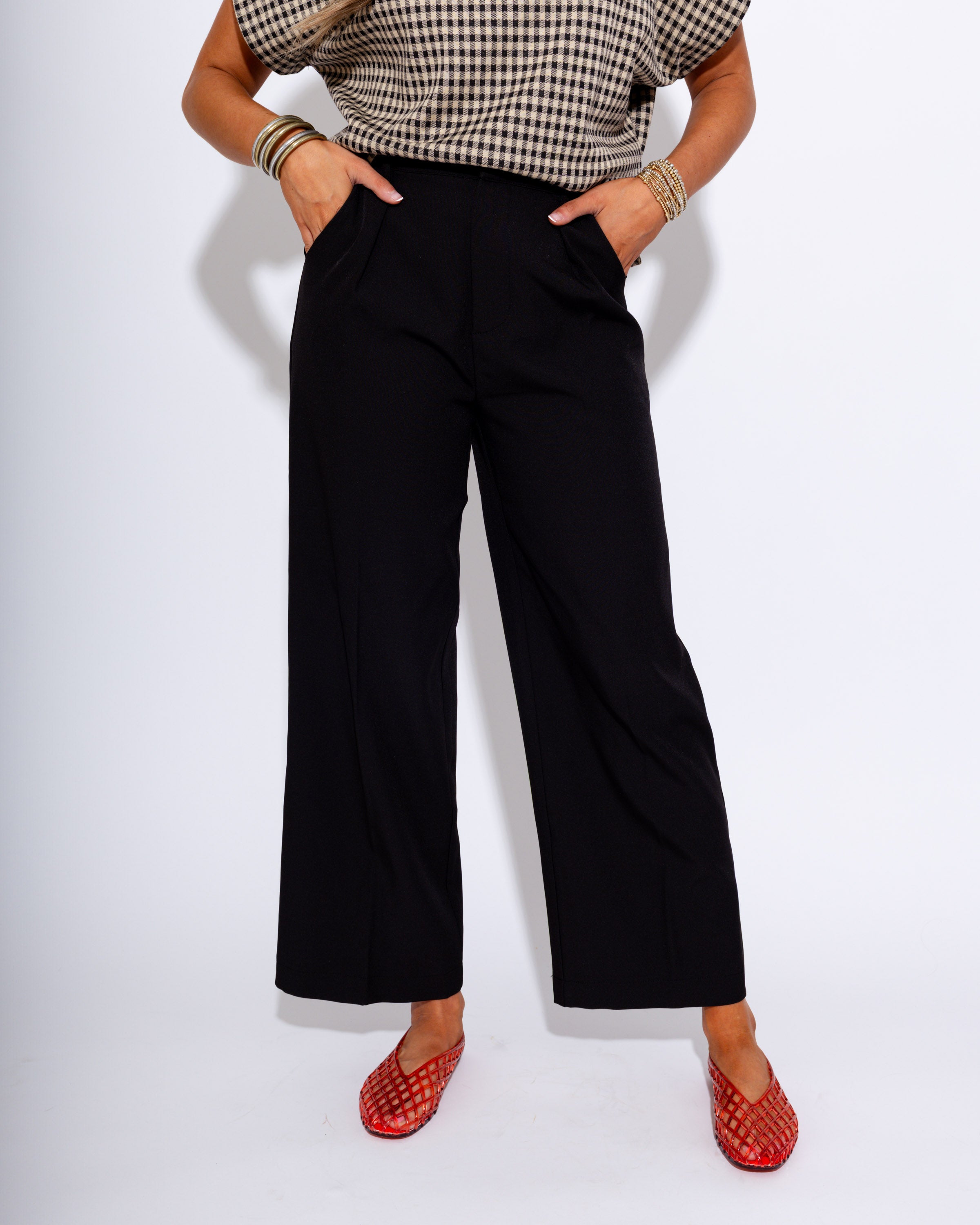 Tailored Pleated Wide Leg Pants