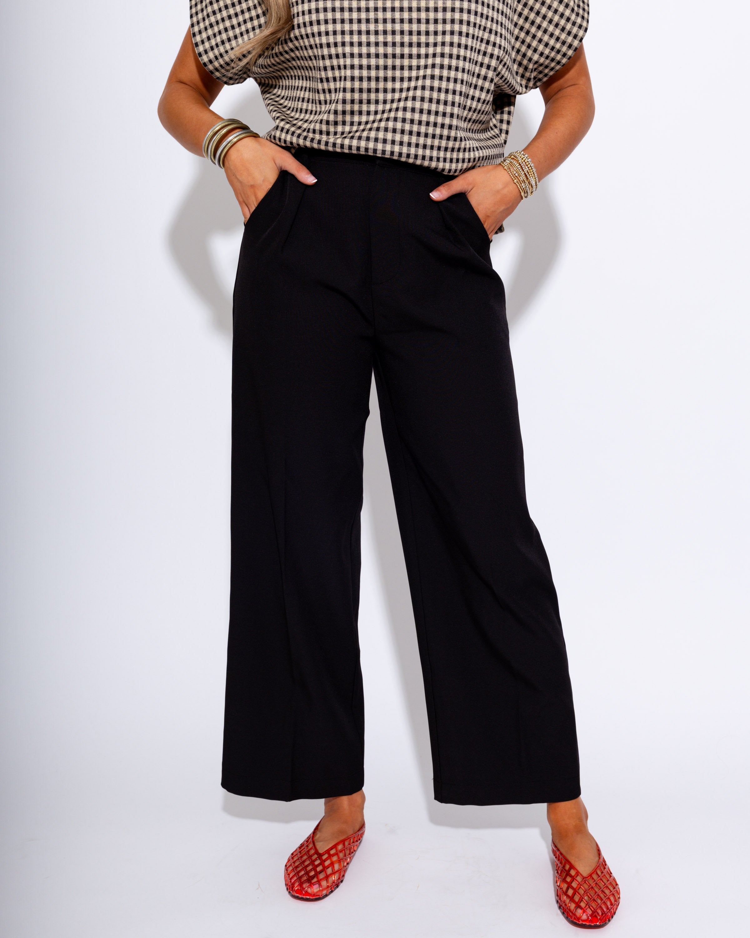 Tailored Pleated Wide Leg Pants
