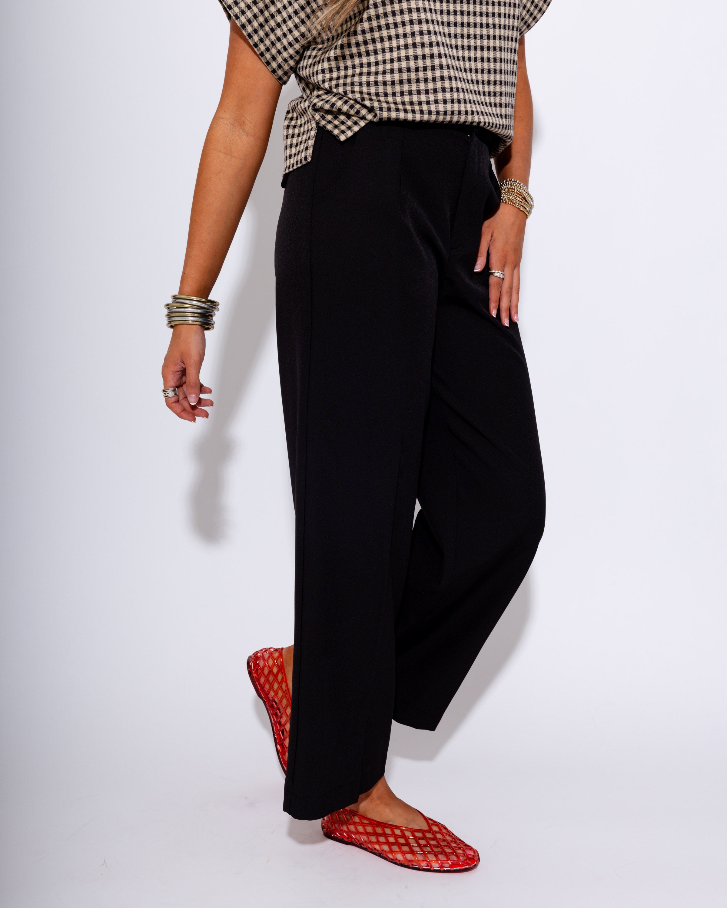 Tailored Pleated Wide Leg Pants