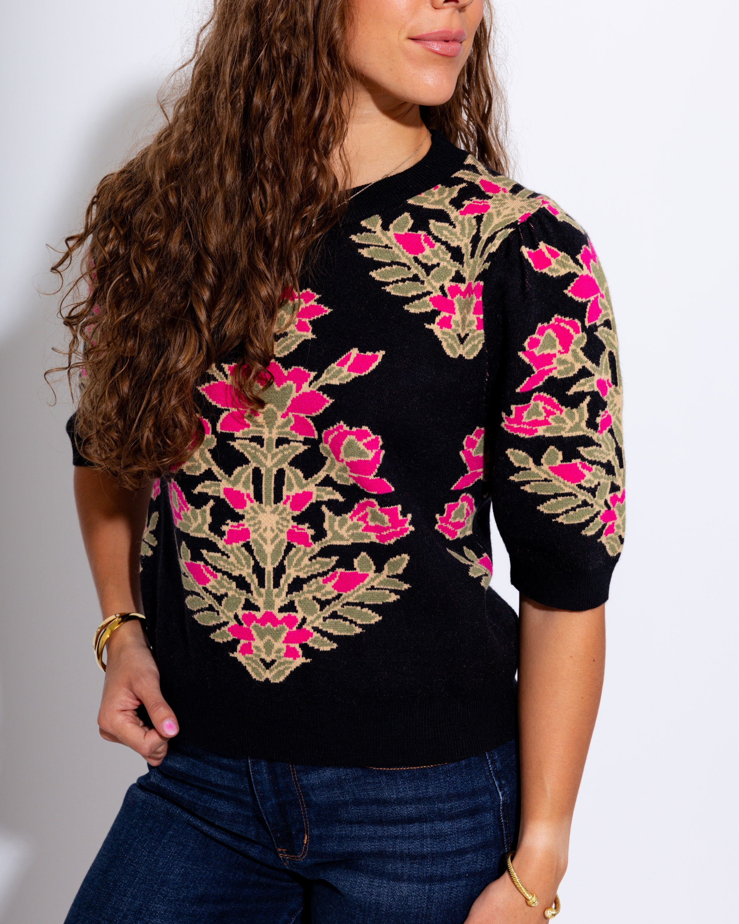 Floral Sweater in Black