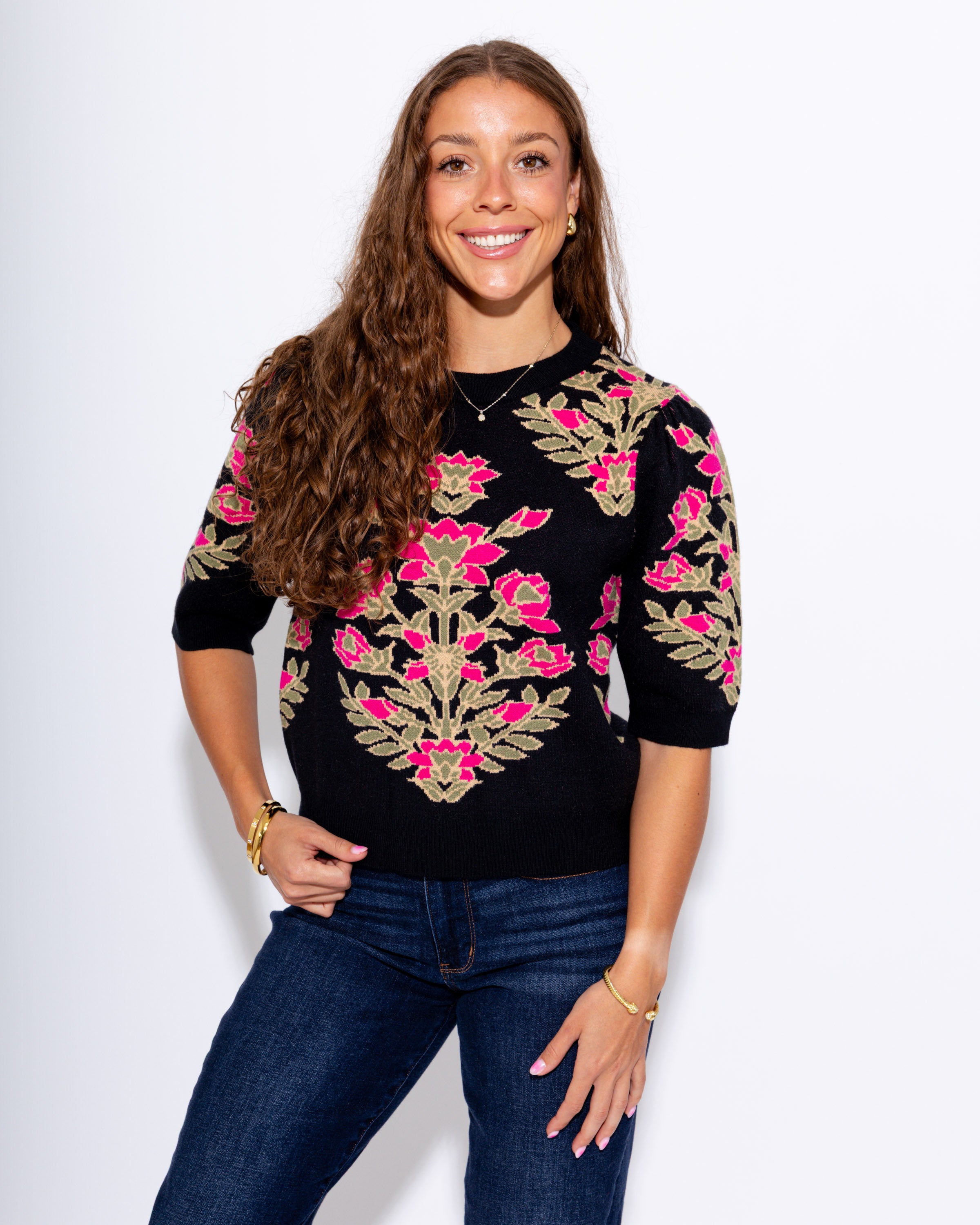 Floral Sweater in Black