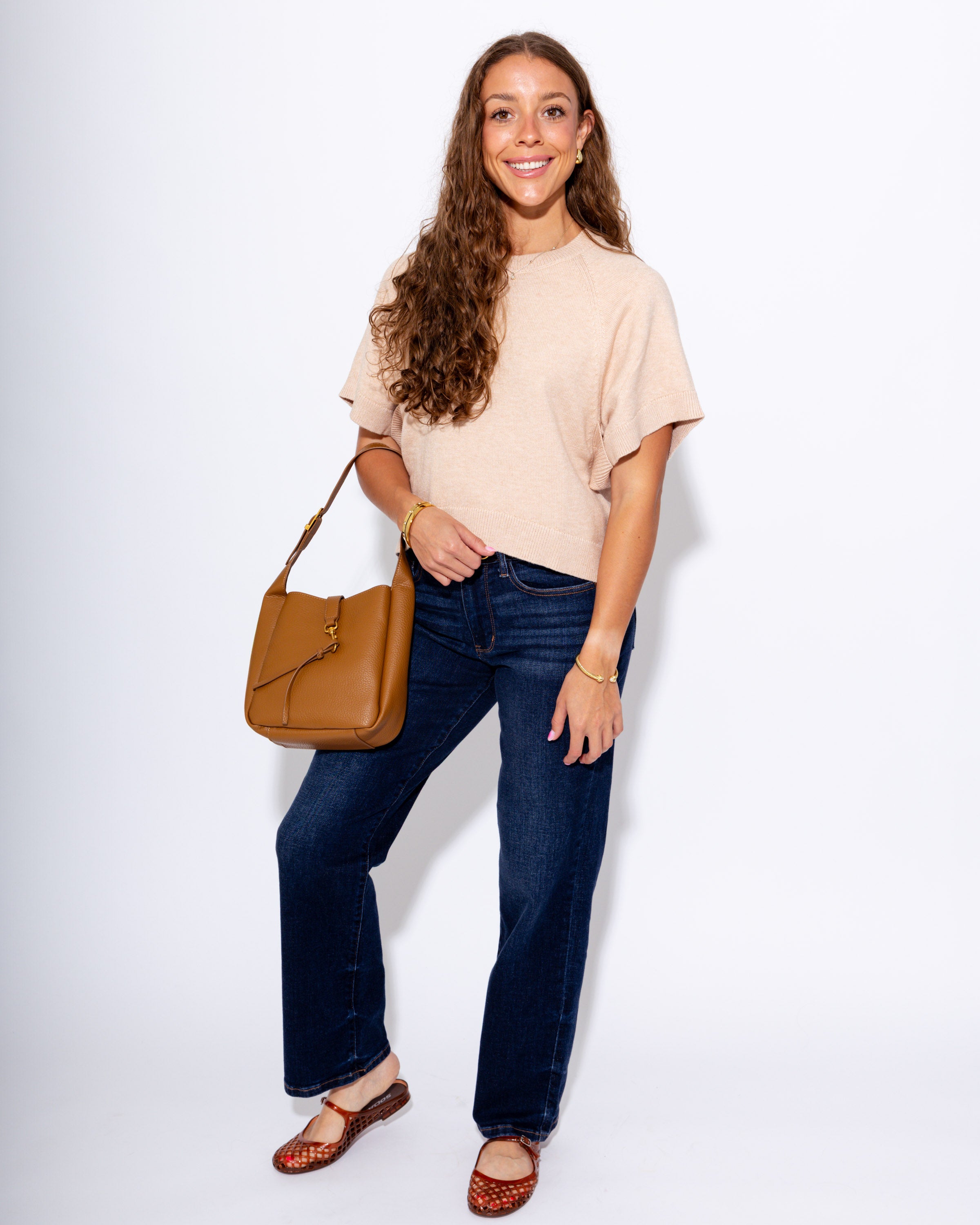 Ribbed Dolman Sleeve Top in Oatmeal