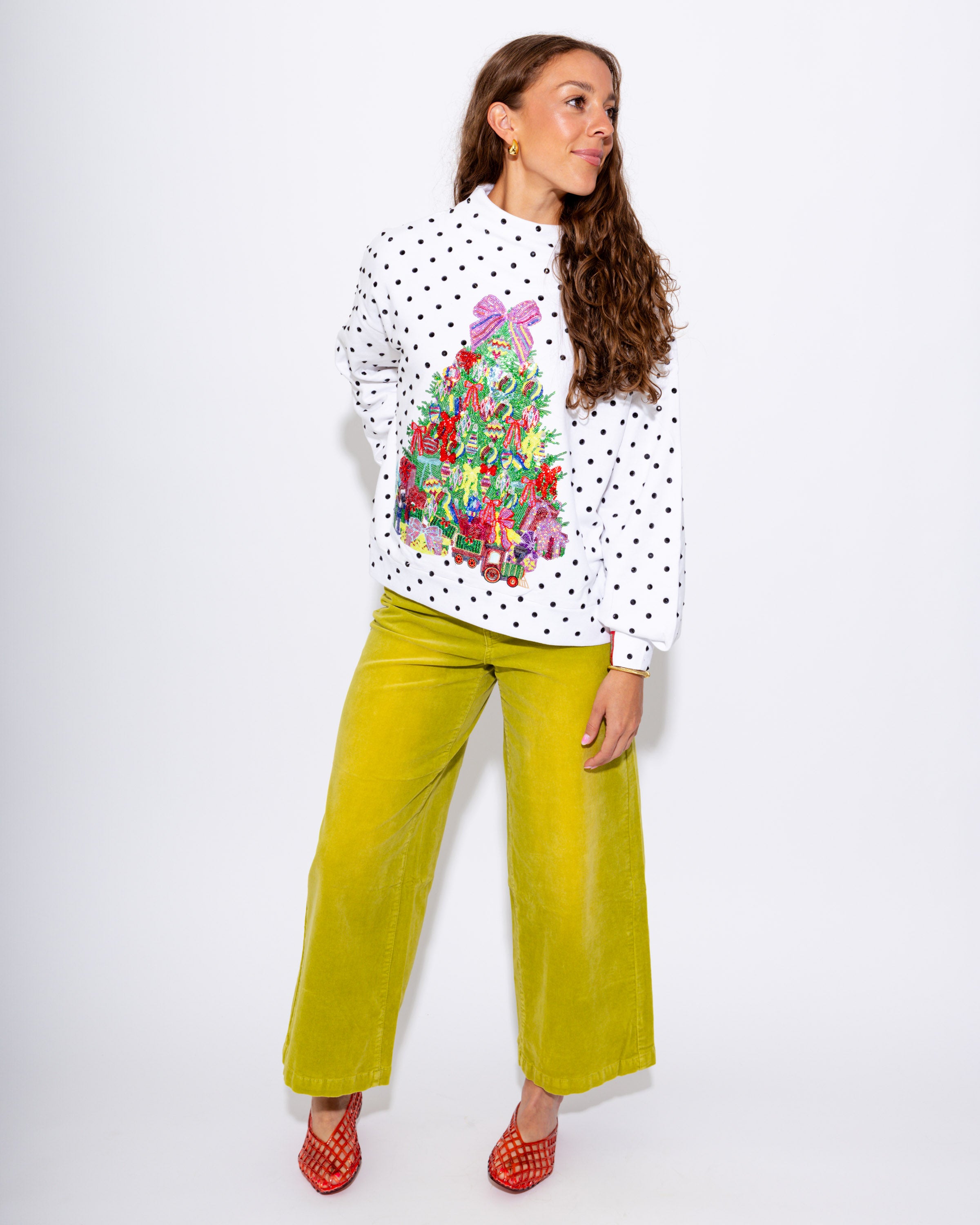 Polka Dot Multi Christmas Tree Sweatshirt