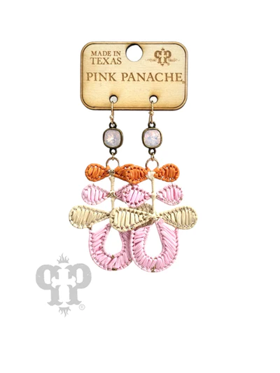 Pink/Orange Raffia Pink Panache Earring