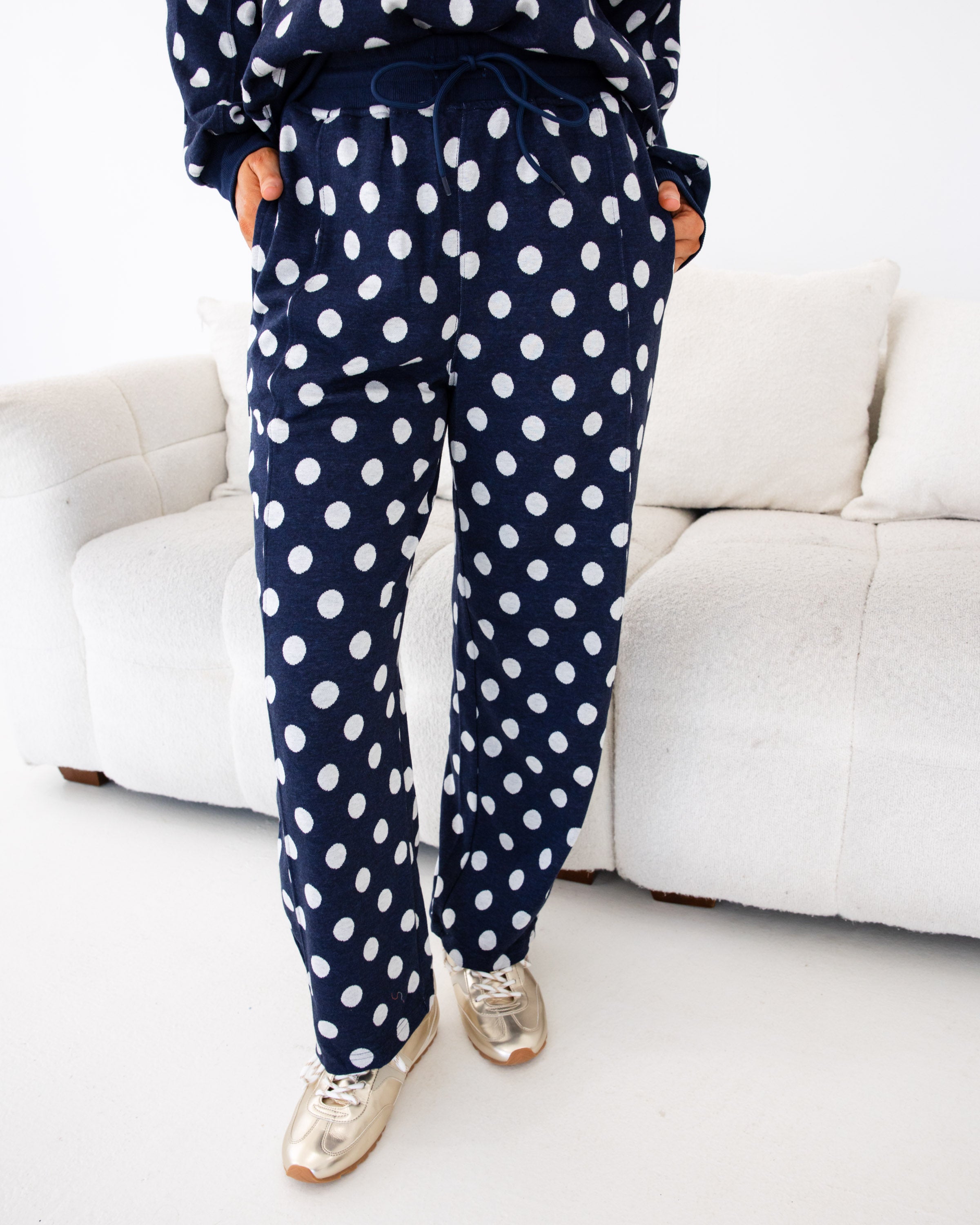 Navy Polka Dot Comfort Set