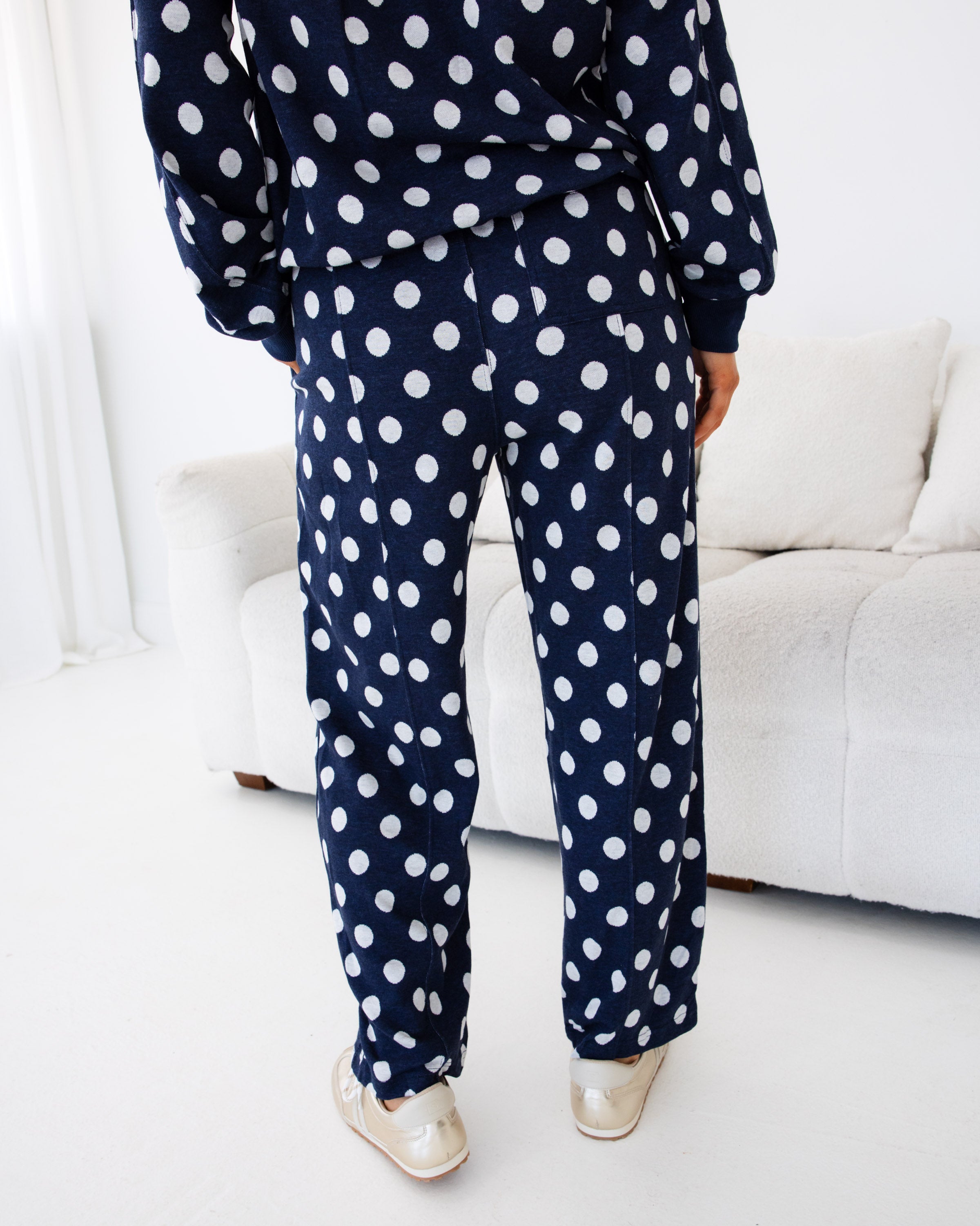 Navy Polka Dot Comfort Set